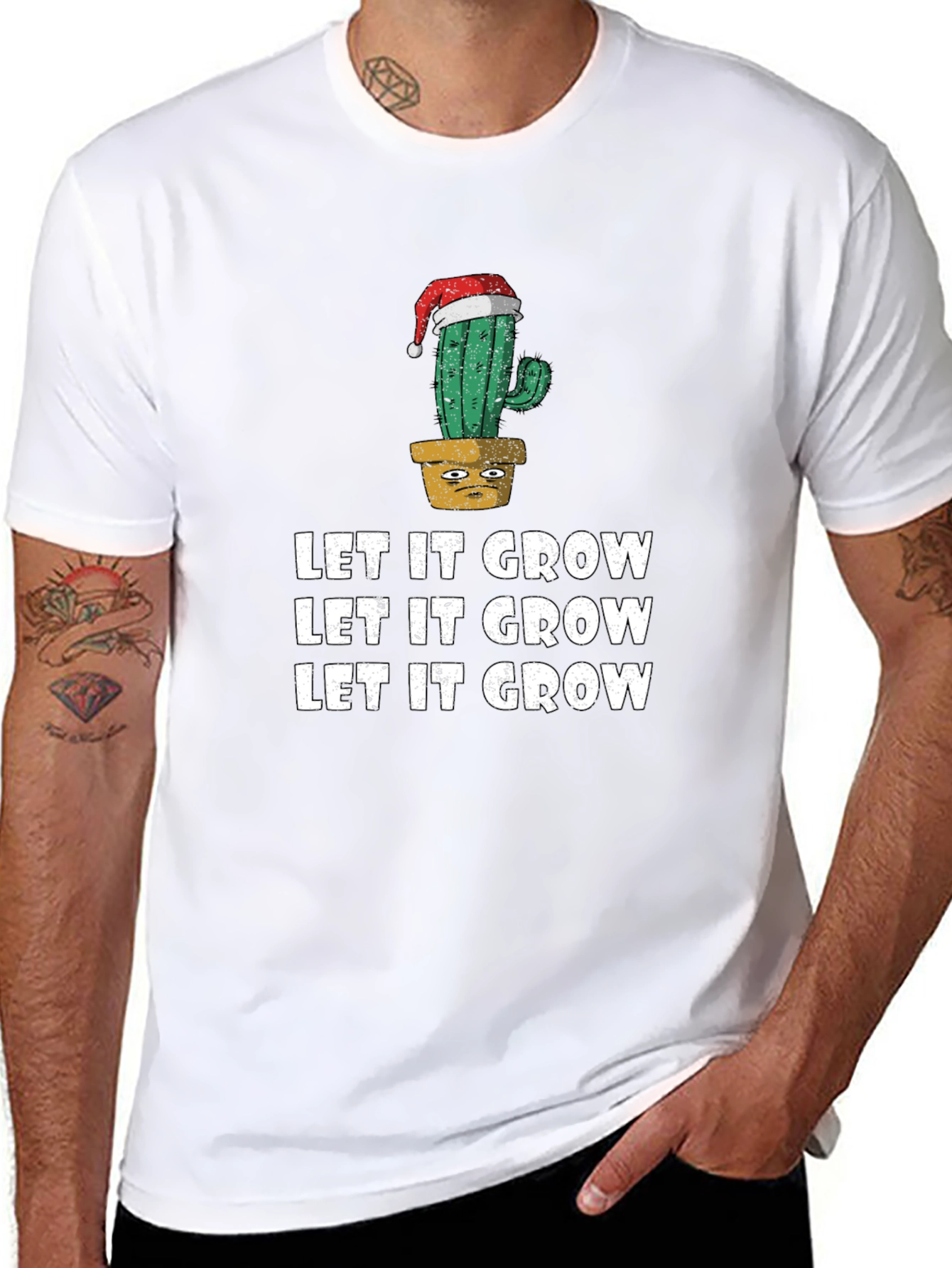 Let It Grow Cactus Christmas T-Shirt