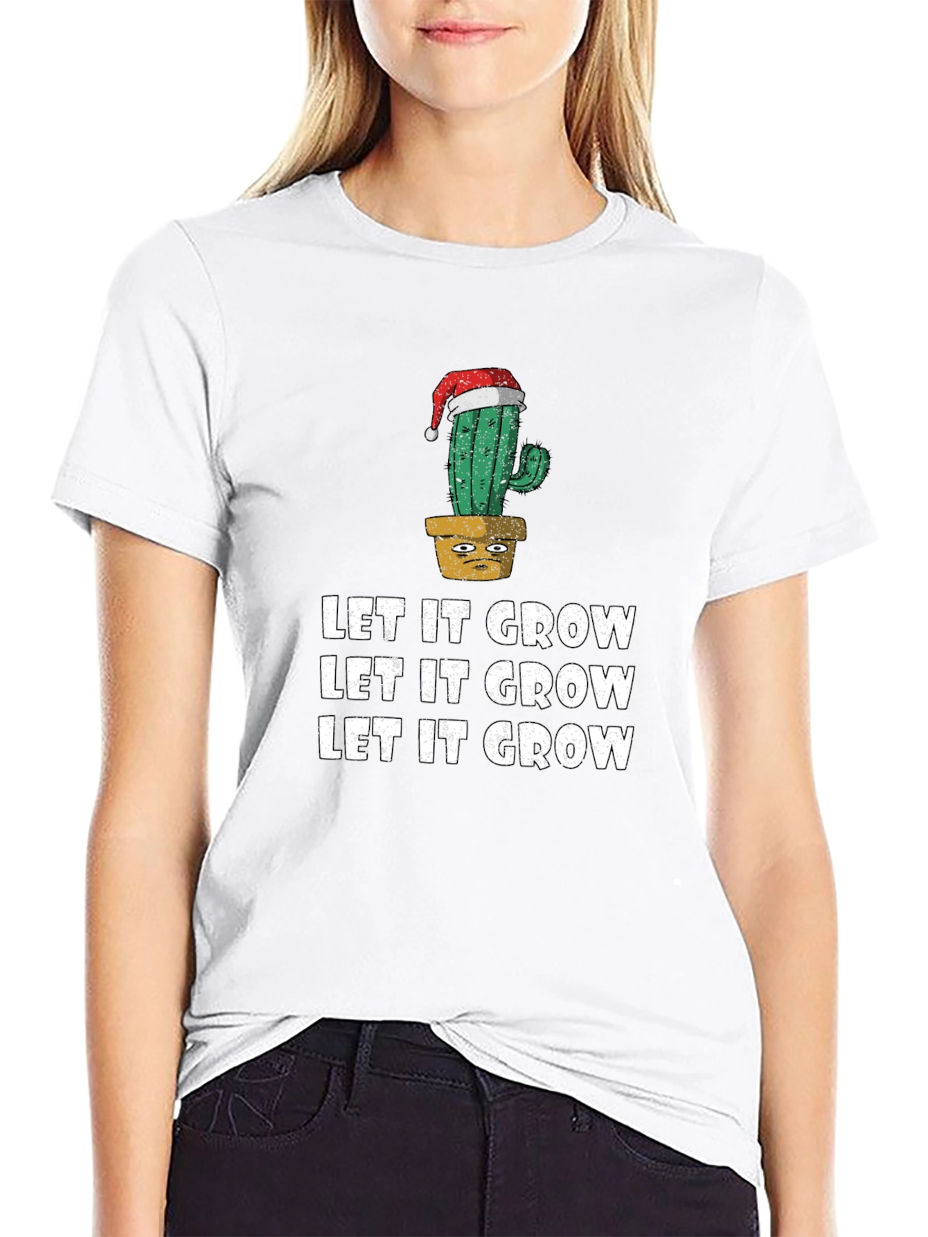 Let It Grow Cactus Christmas T-Shirt