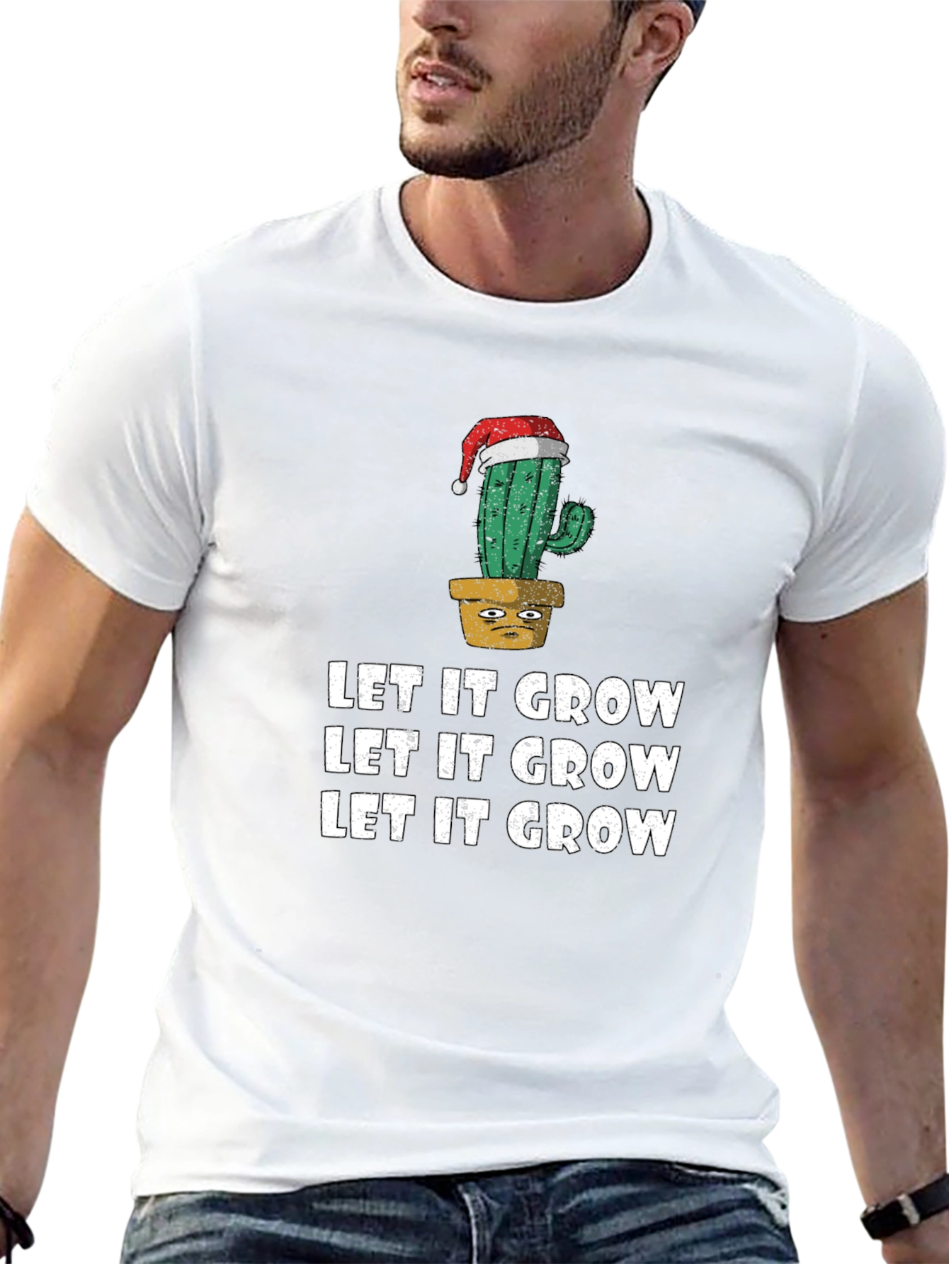 Let It Grow Cactus Christmas T-Shirt