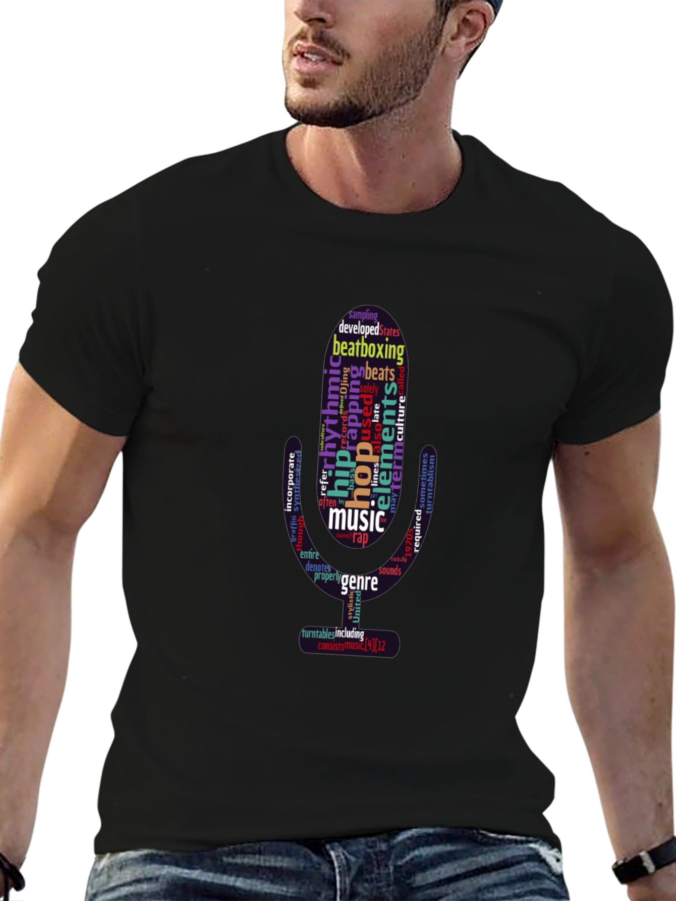 Hip Hop Music Word Art T-Shirt