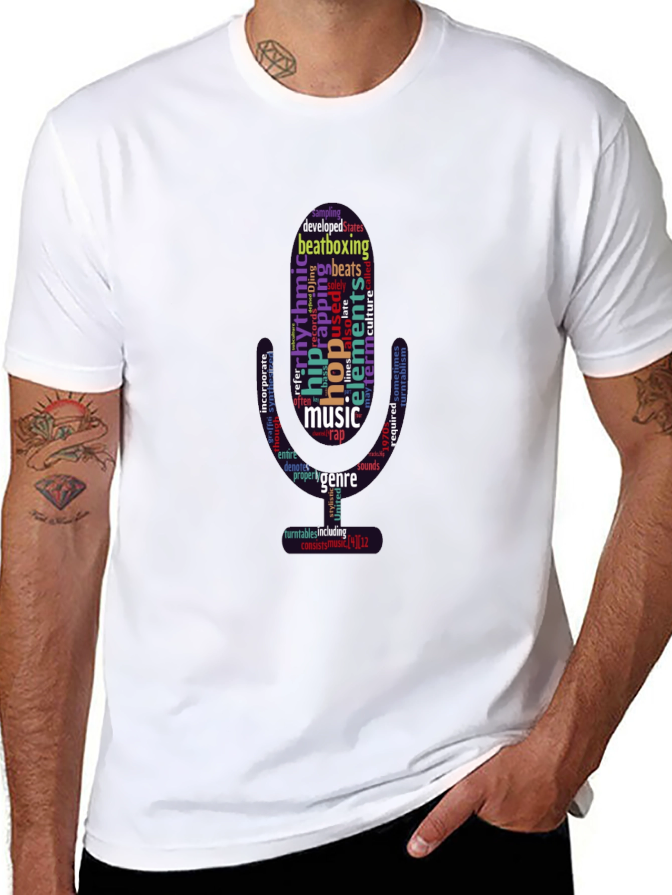 Hip Hop Music Word Art T-Shirt