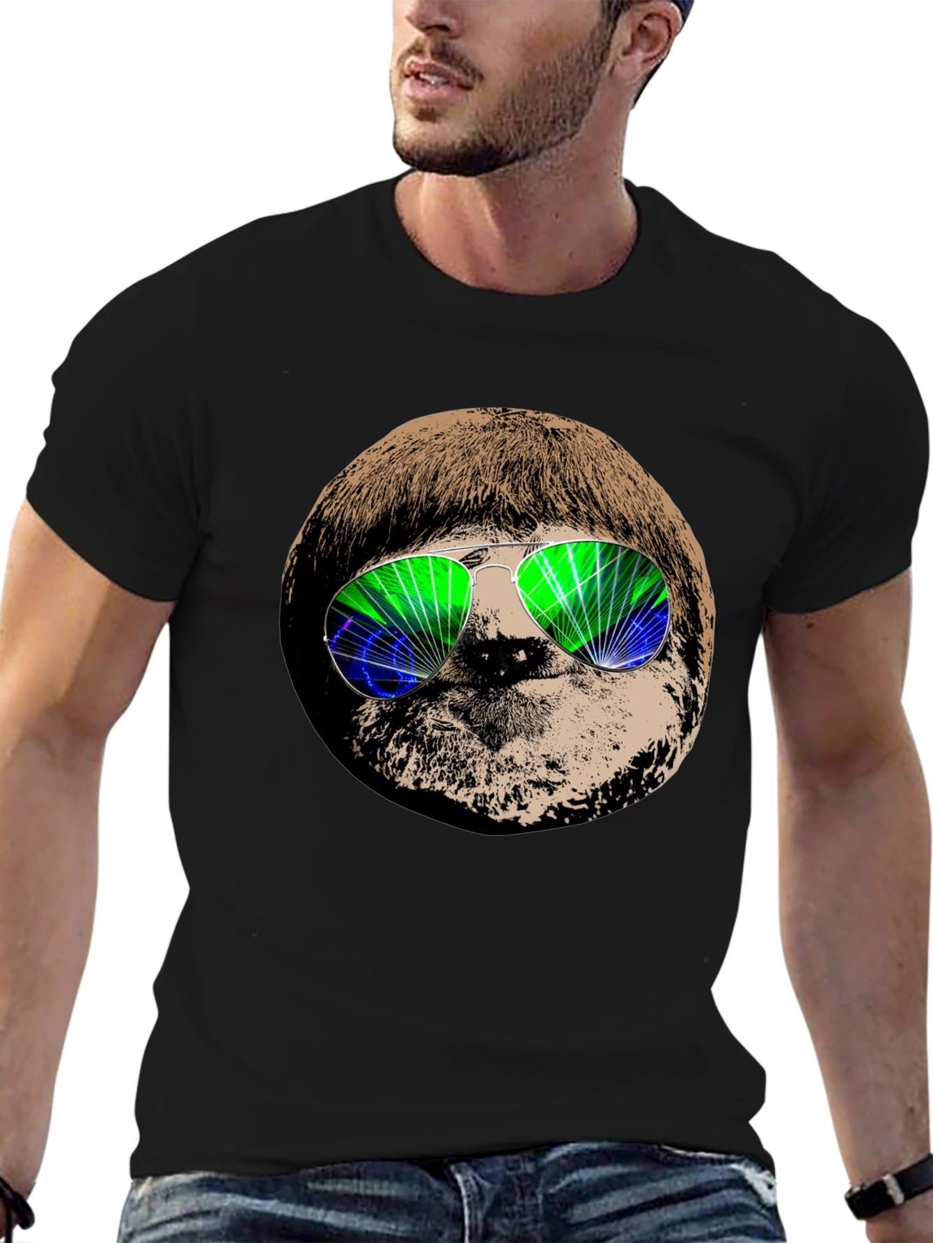 Cool Sloth Graphic Tee - Unisex Black T-Shirt