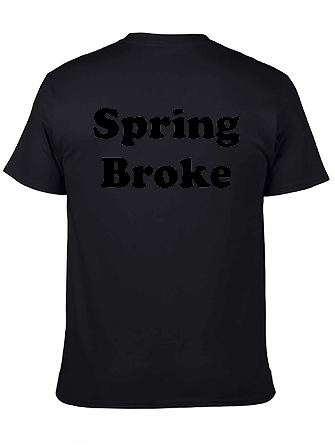Spring Broke Graphic T-Shirt - Black Casual Tee