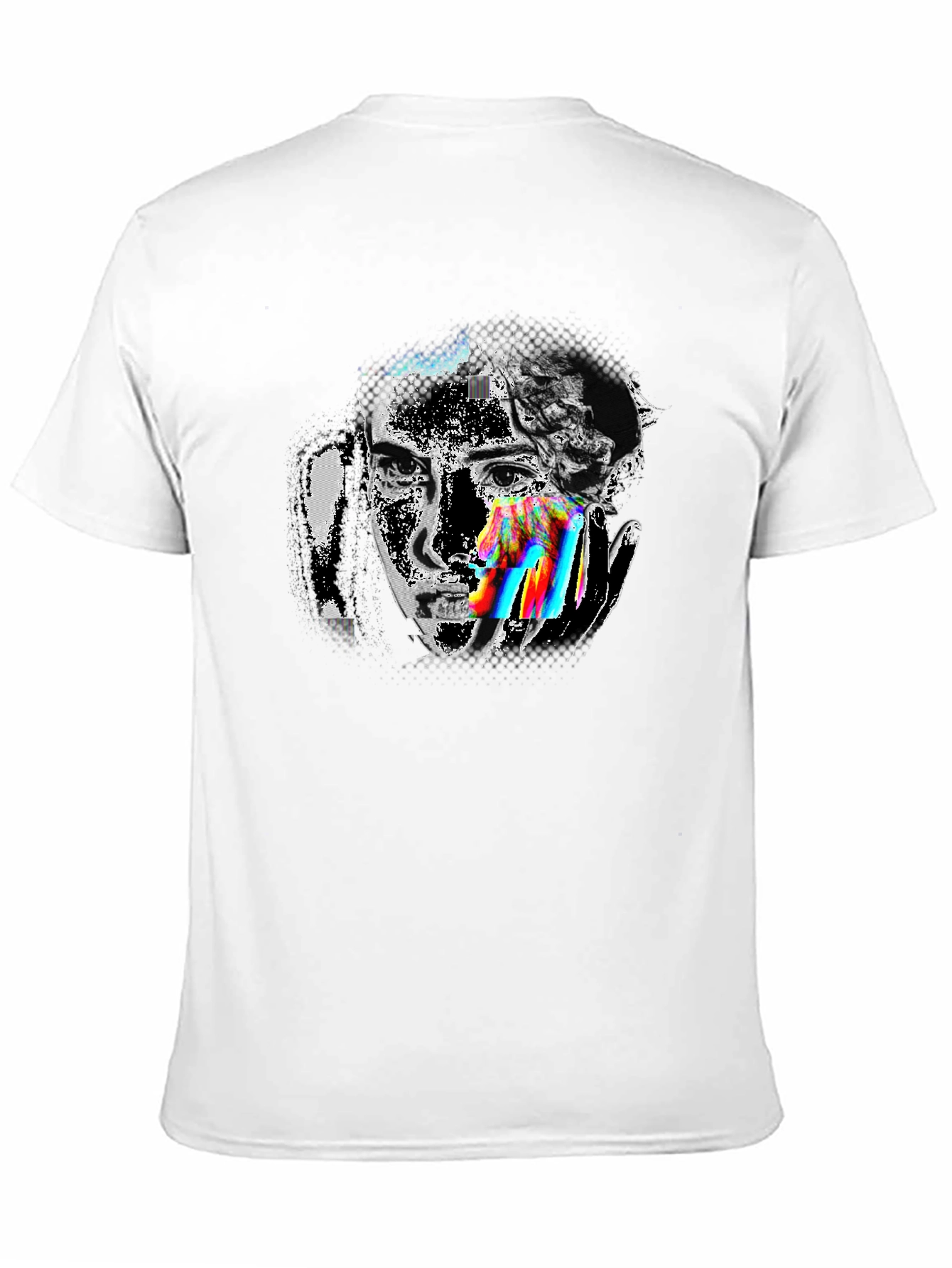 Glitch Art Graphic Tee - Modern Artistic Design