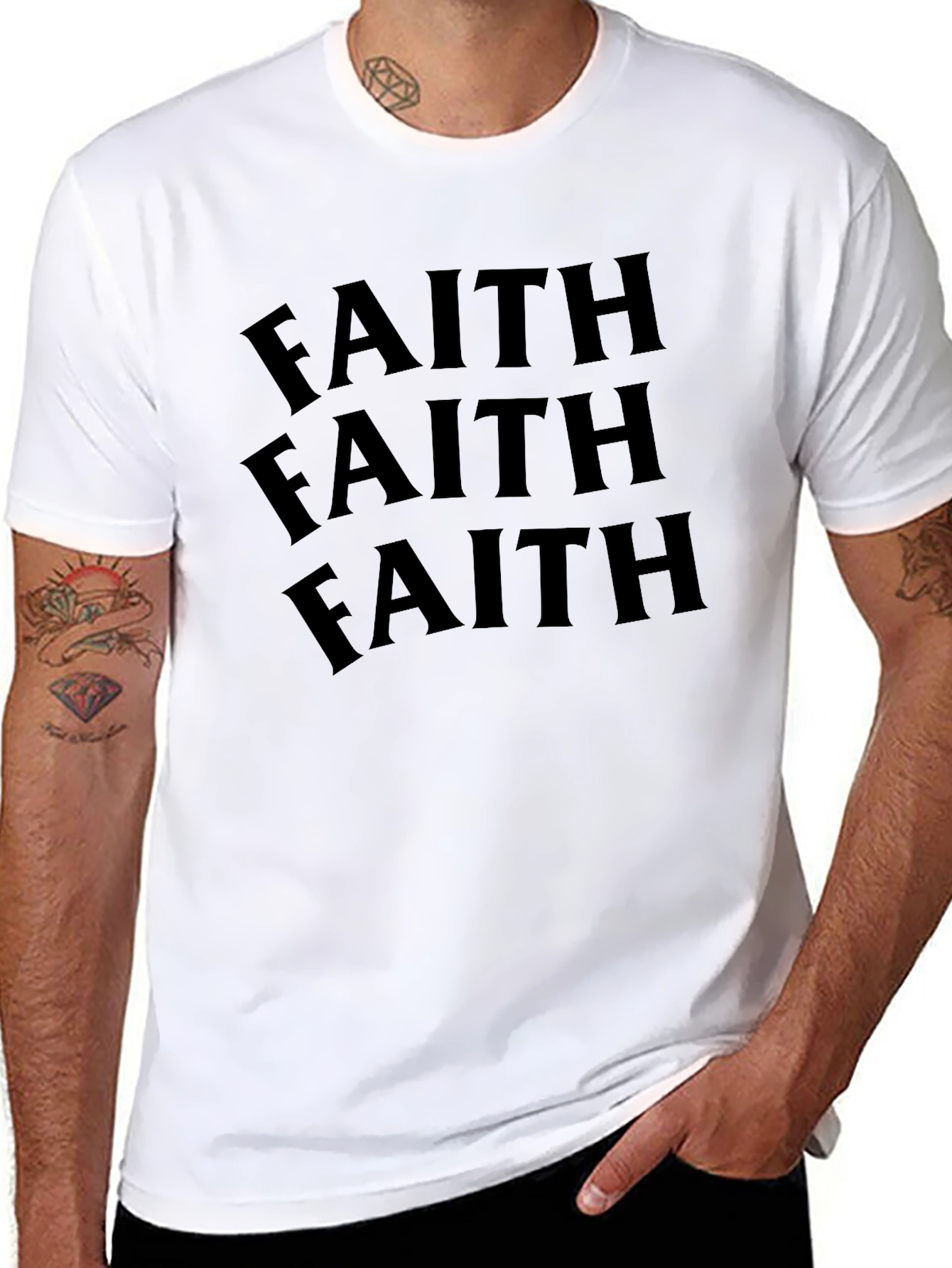Faith Graphic Tee - Black Cotton T-Shirt