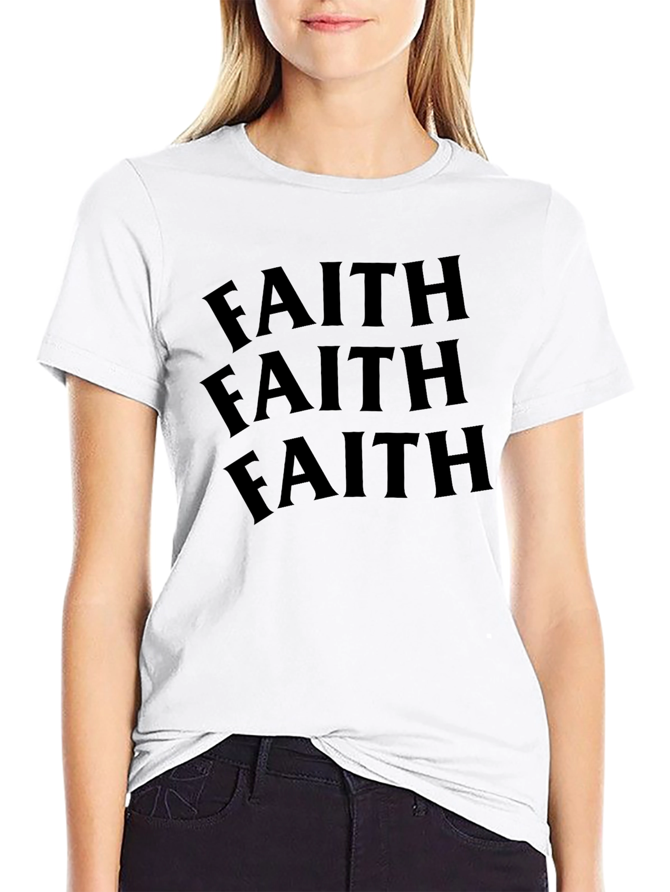 Faith Graphic Tee - Black Cotton T-Shirt