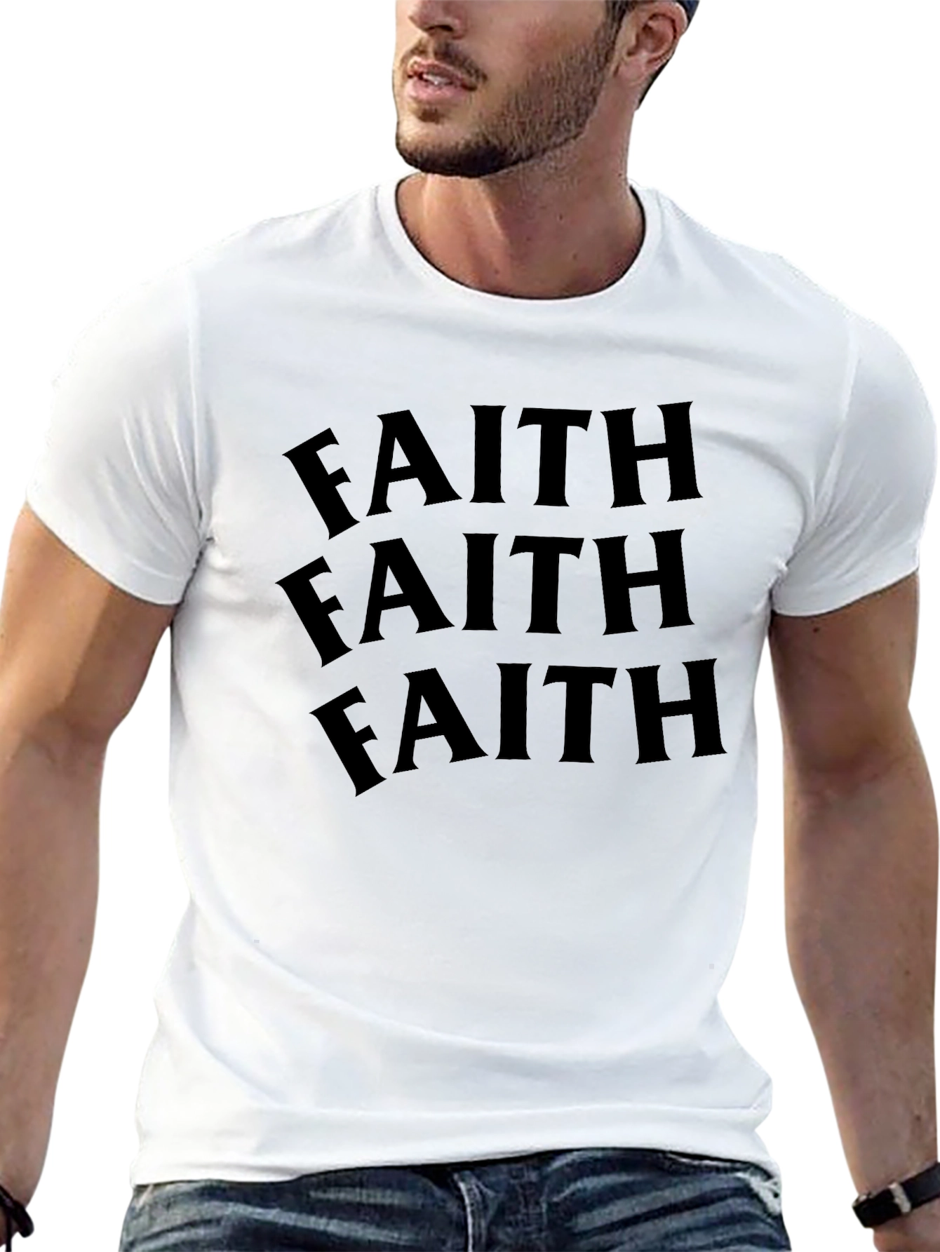 Faith Graphic Tee - Black Cotton T-Shirt
