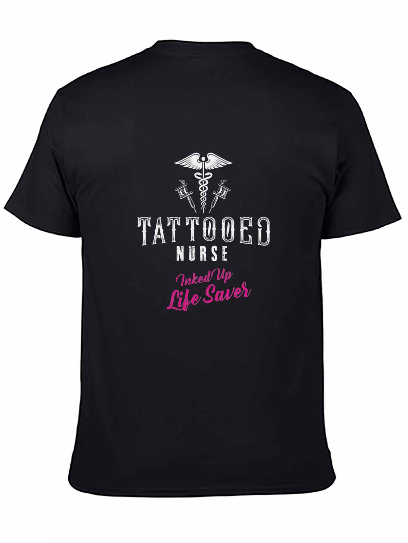 Tattooed Nurse Life Saver Black T-Shirt