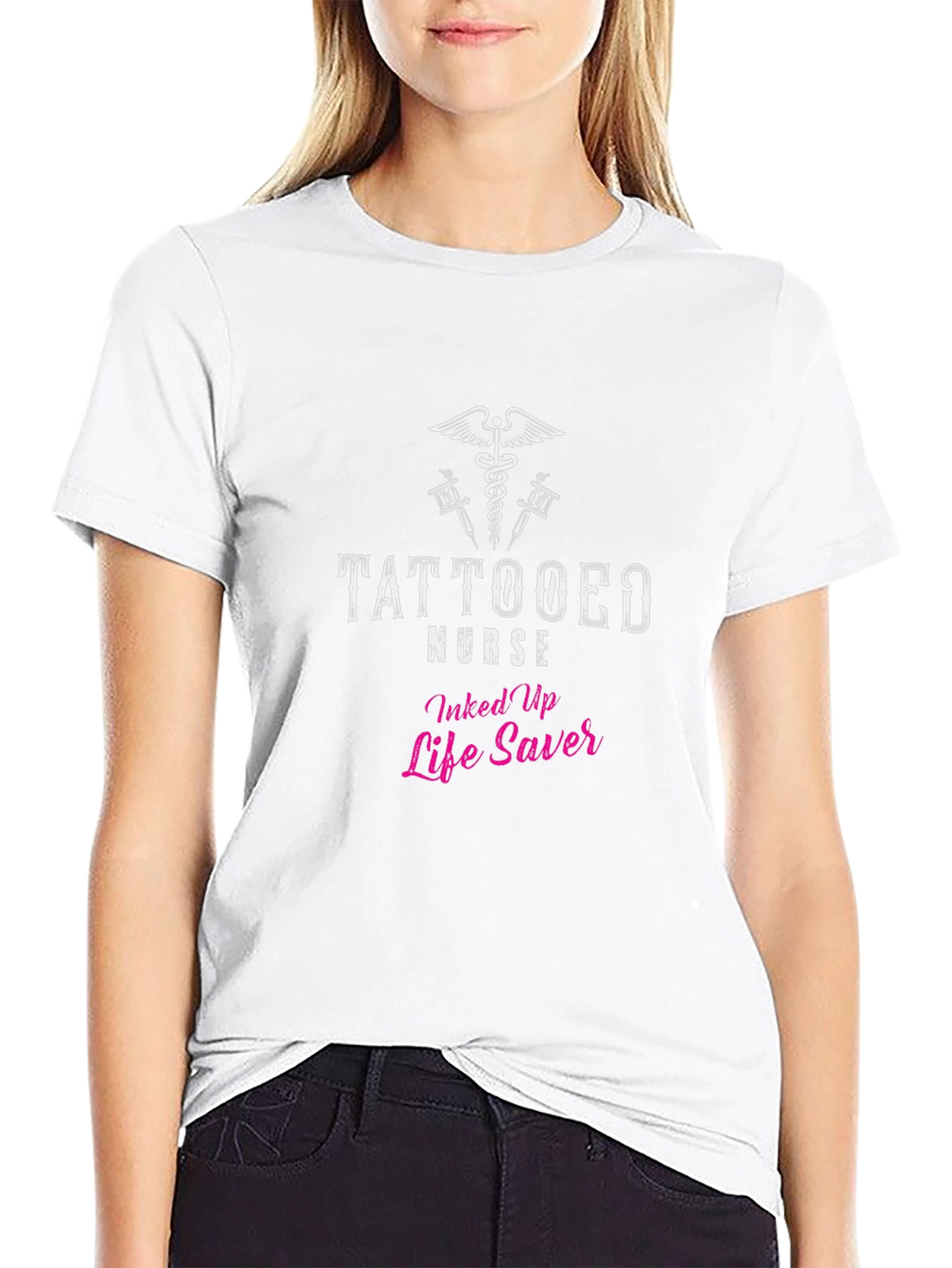 Tattooed Nurse Life Saver Black T-Shirt