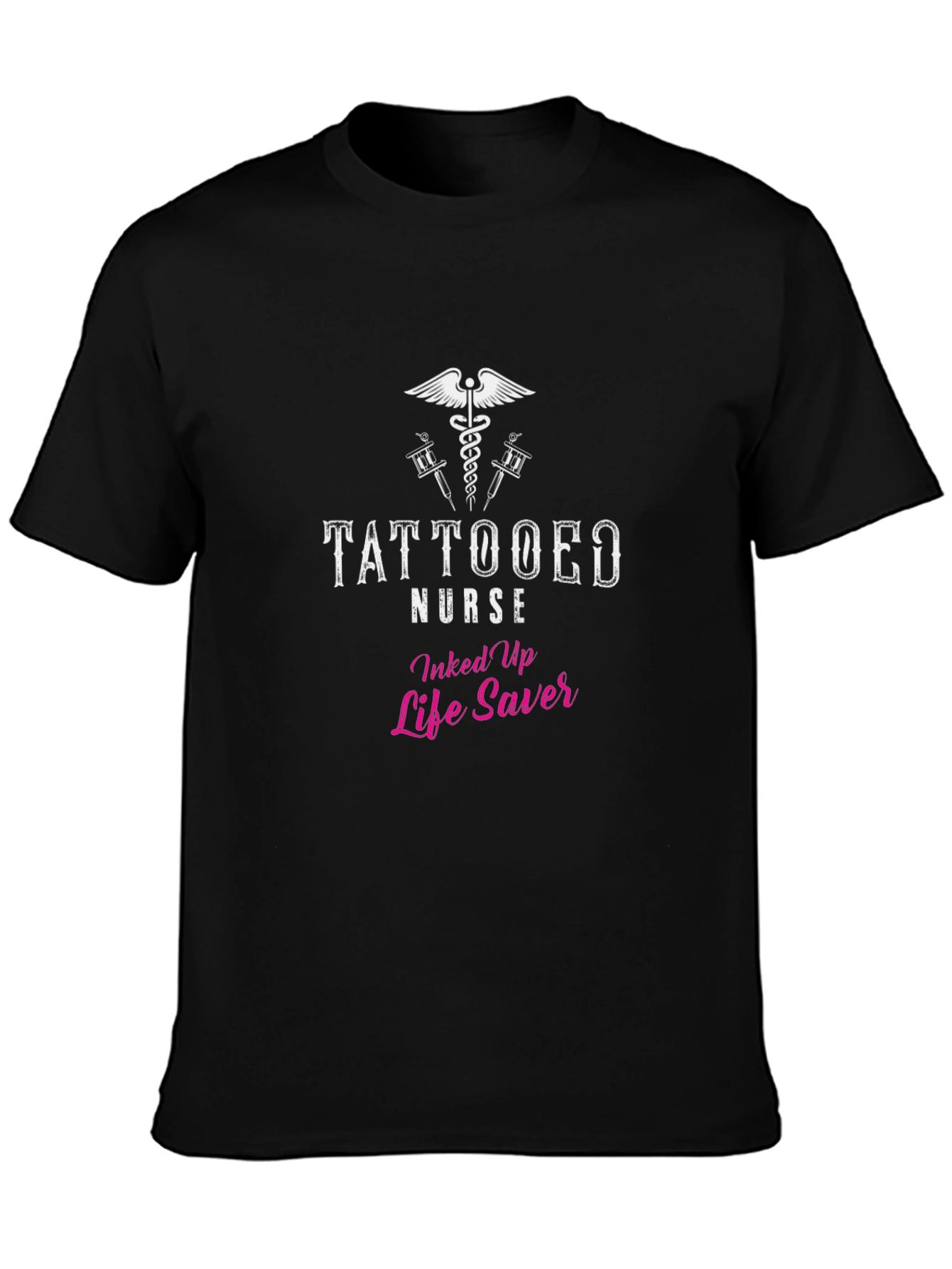 Tattooed Nurse Life Saver Black T-Shirt