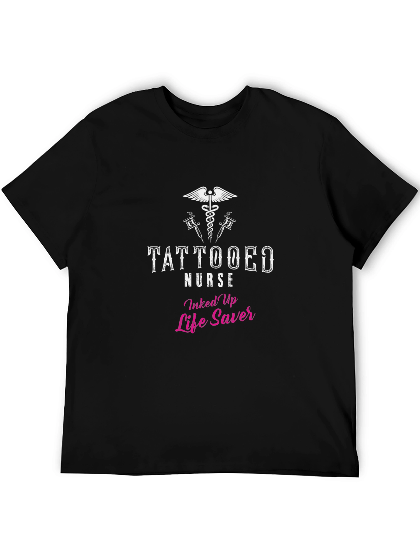 Tattooed Nurse Life Saver Black T-Shirt