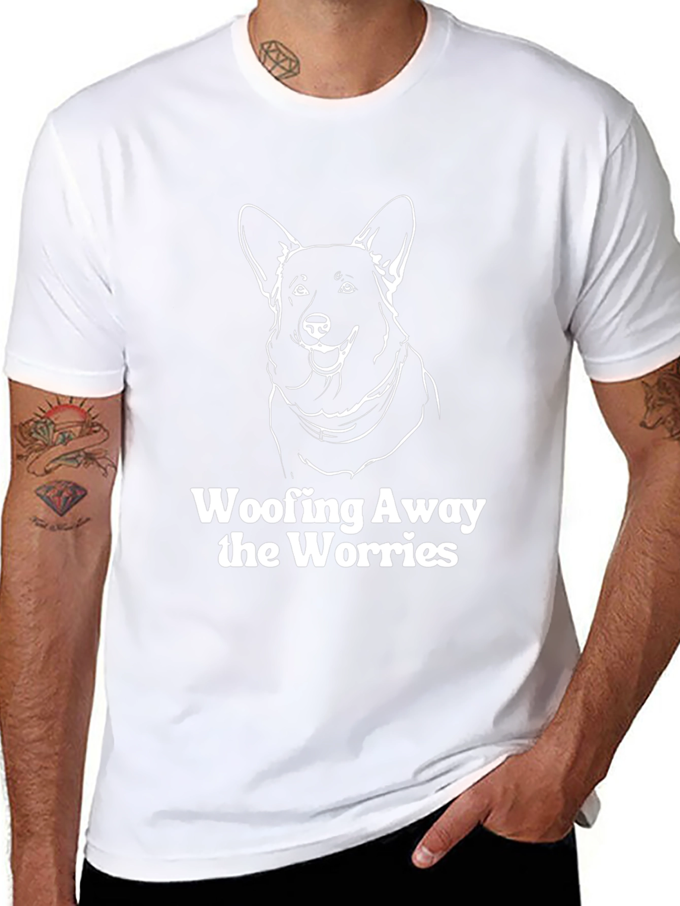 Woofing Away Worries Dog Graphic Tee