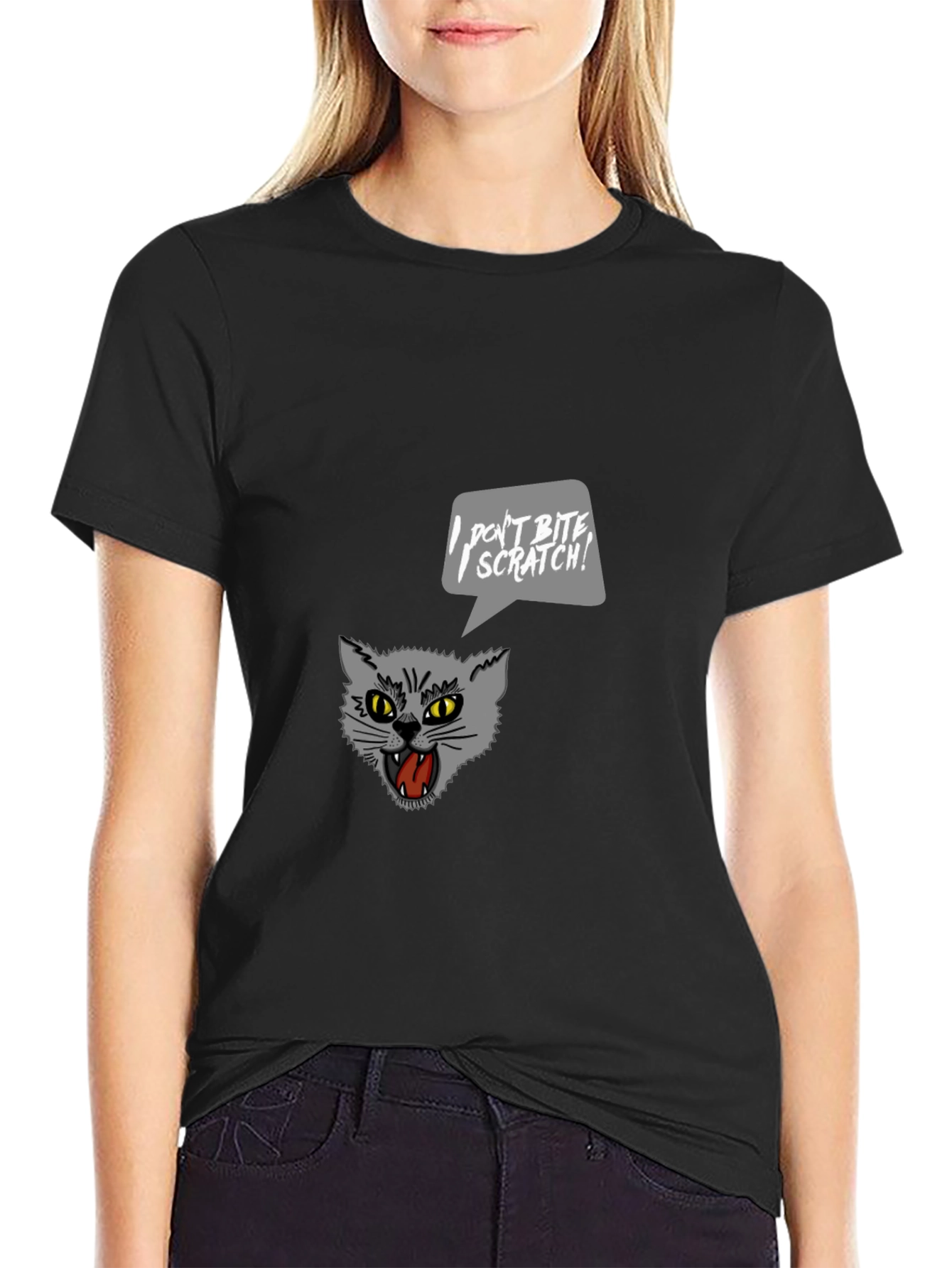 Cat-itude T-Shirt: I Dont Bite I Scratch!