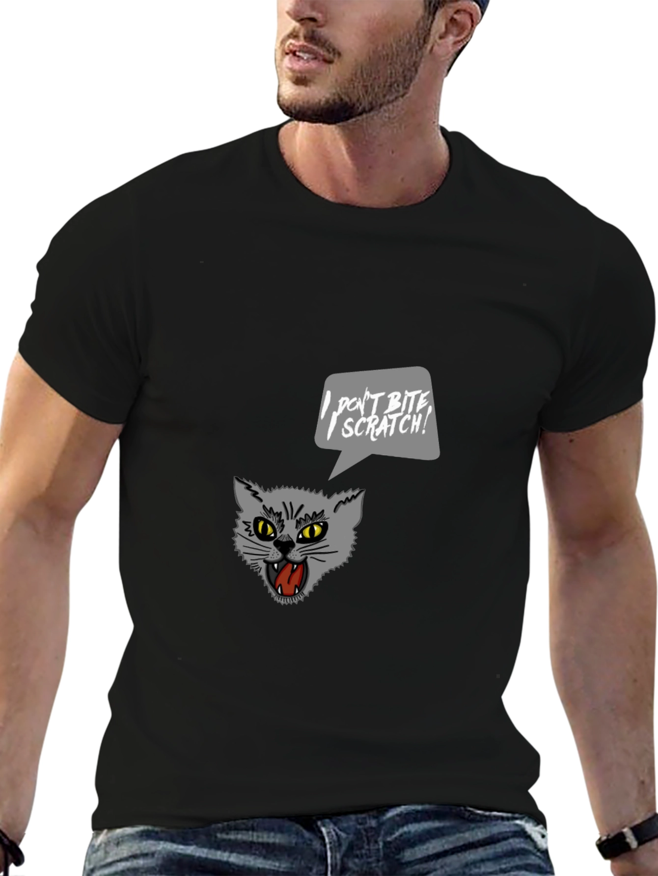 Cat-itude T-Shirt: I Dont Bite I Scratch!