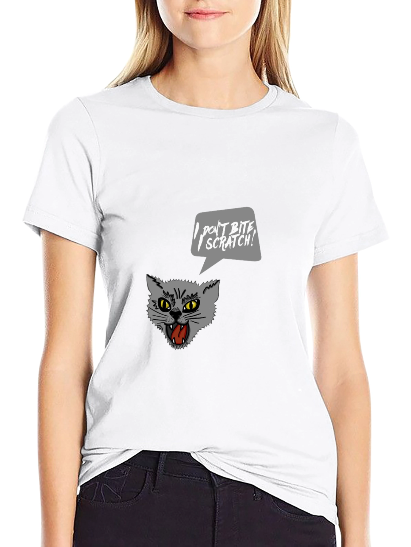 Cat-itude T-Shirt: I Dont Bite I Scratch!