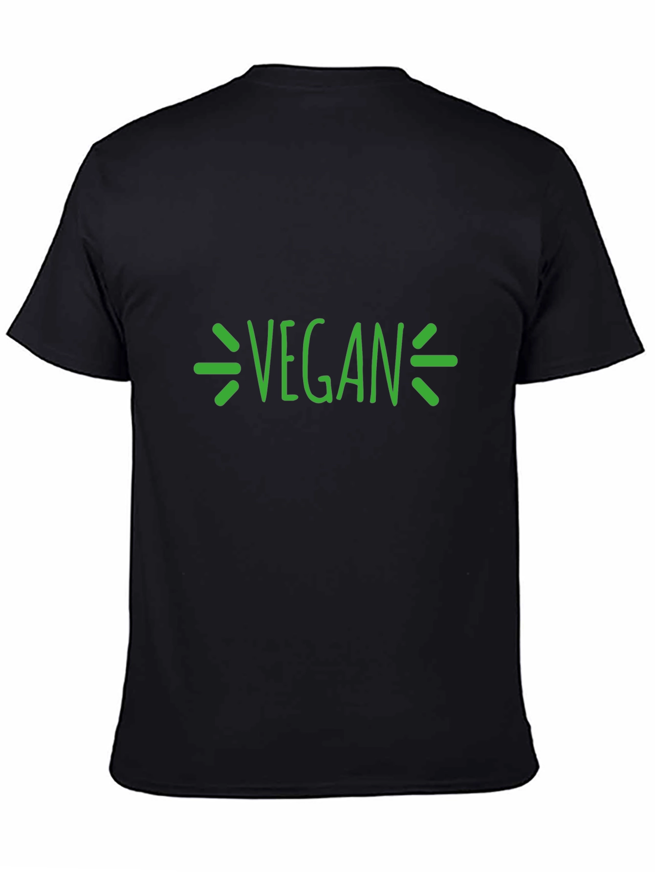 Vegan Graphic T-Shirt - Black Crew Neck