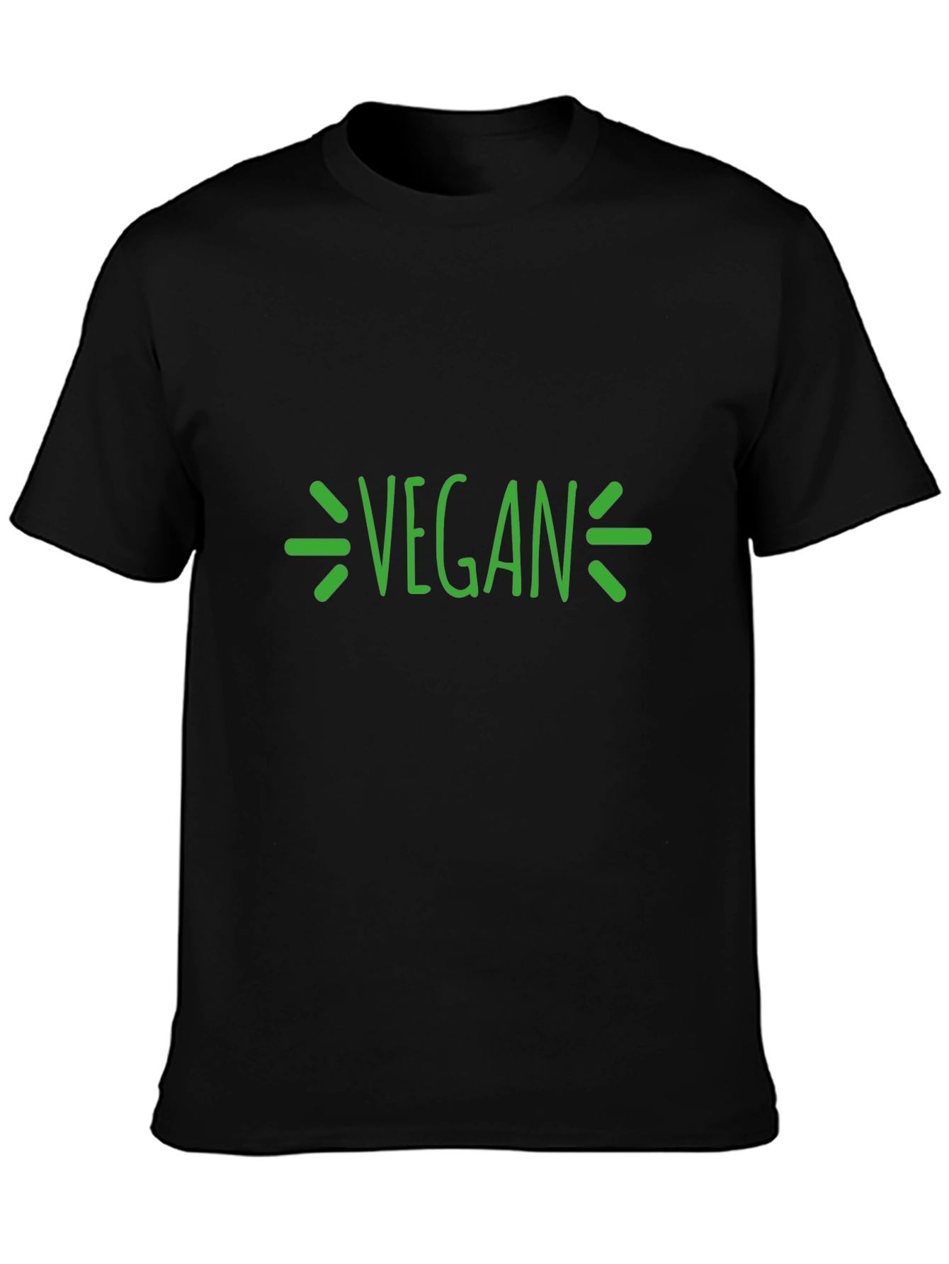 Vegan Graphic T-Shirt - Black Crew Neck