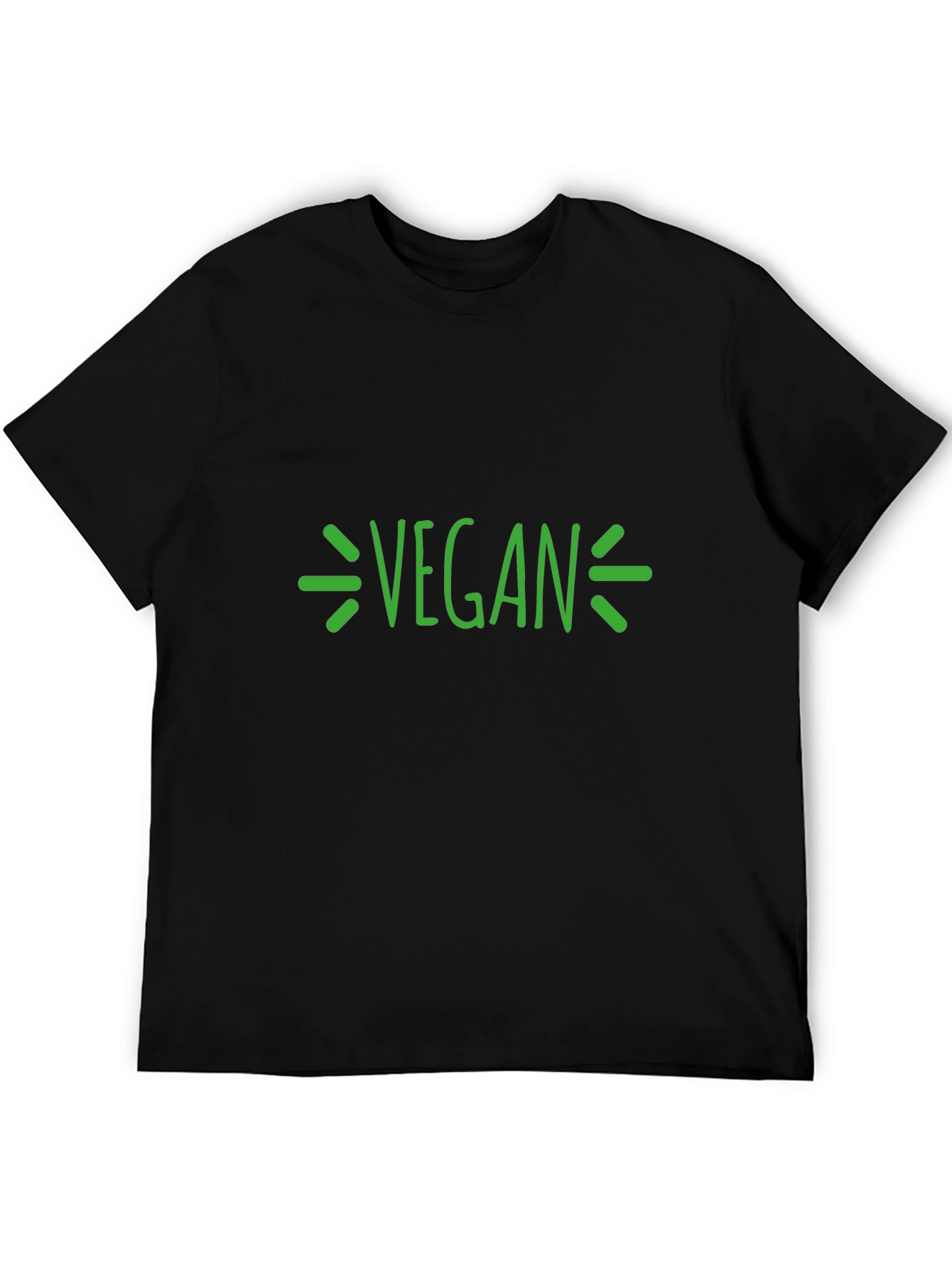 Vegan Graphic T-Shirt - Black Crew Neck