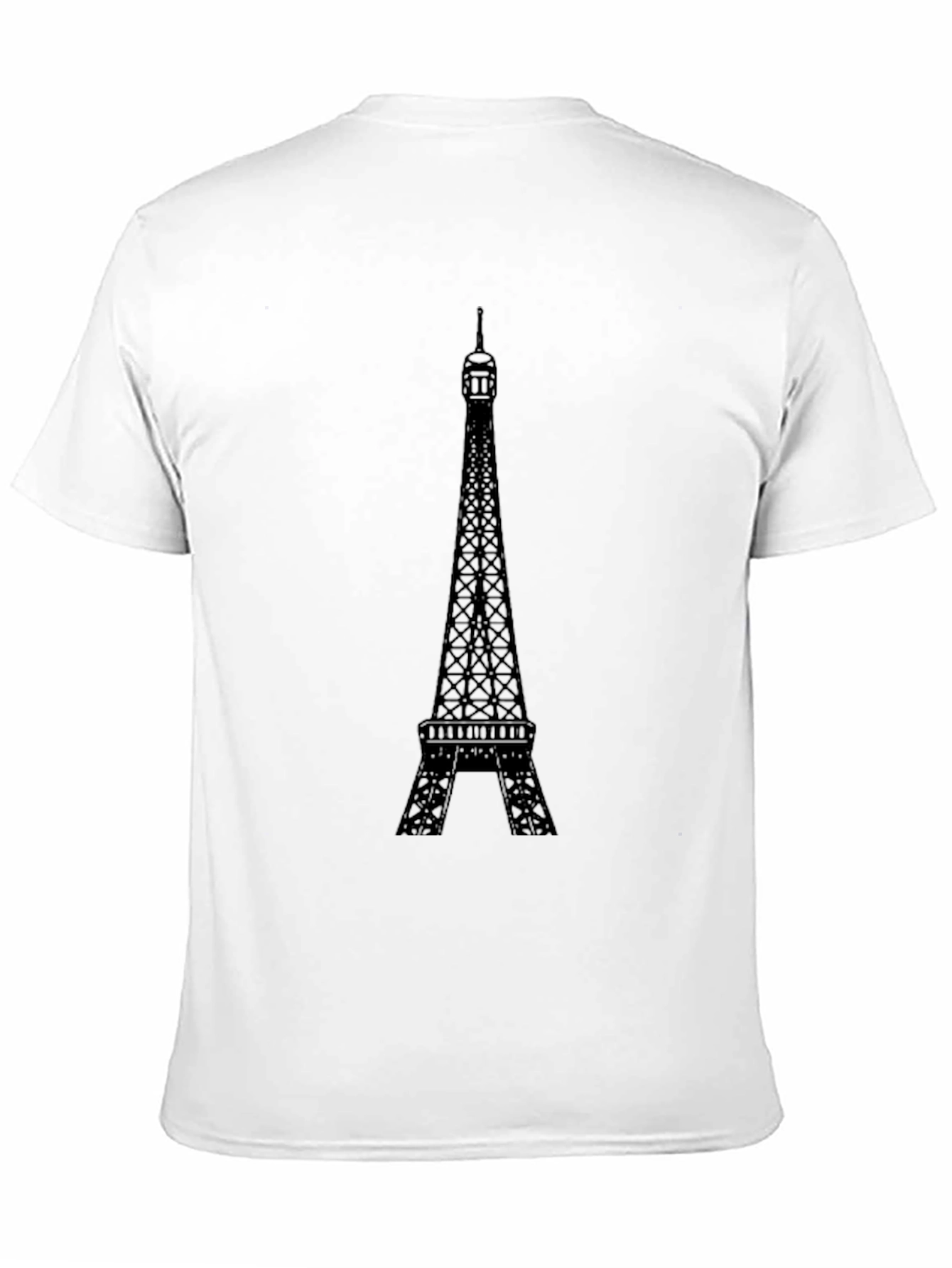 Eiffel Tower Graphic Tee - Black Cotton T-Shirt