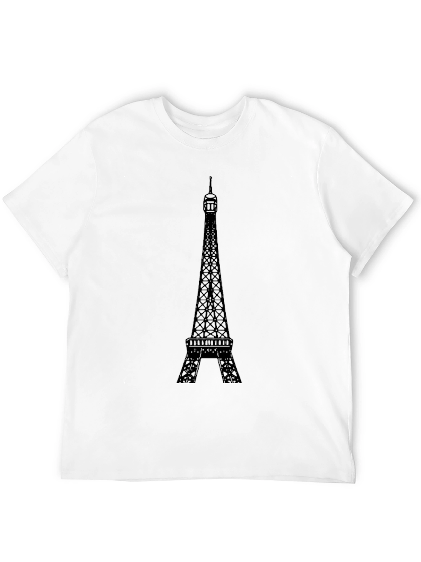 Eiffel Tower Graphic Tee - Black Cotton T-Shirt