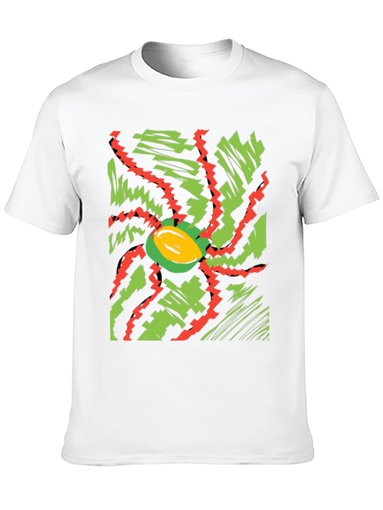 Vibrant Abstract Graphic Tee - Black Cotton T-Shirt