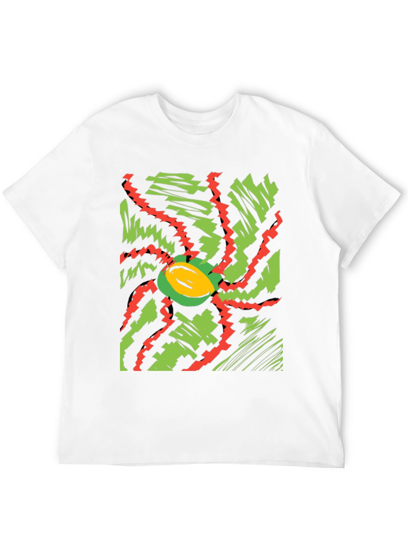Vibrant Abstract Graphic Tee - Black Cotton T-Shirt