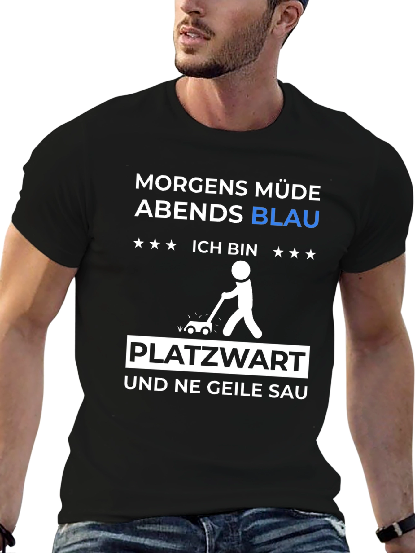Morgens Müde Abends Blau T-Shirt
