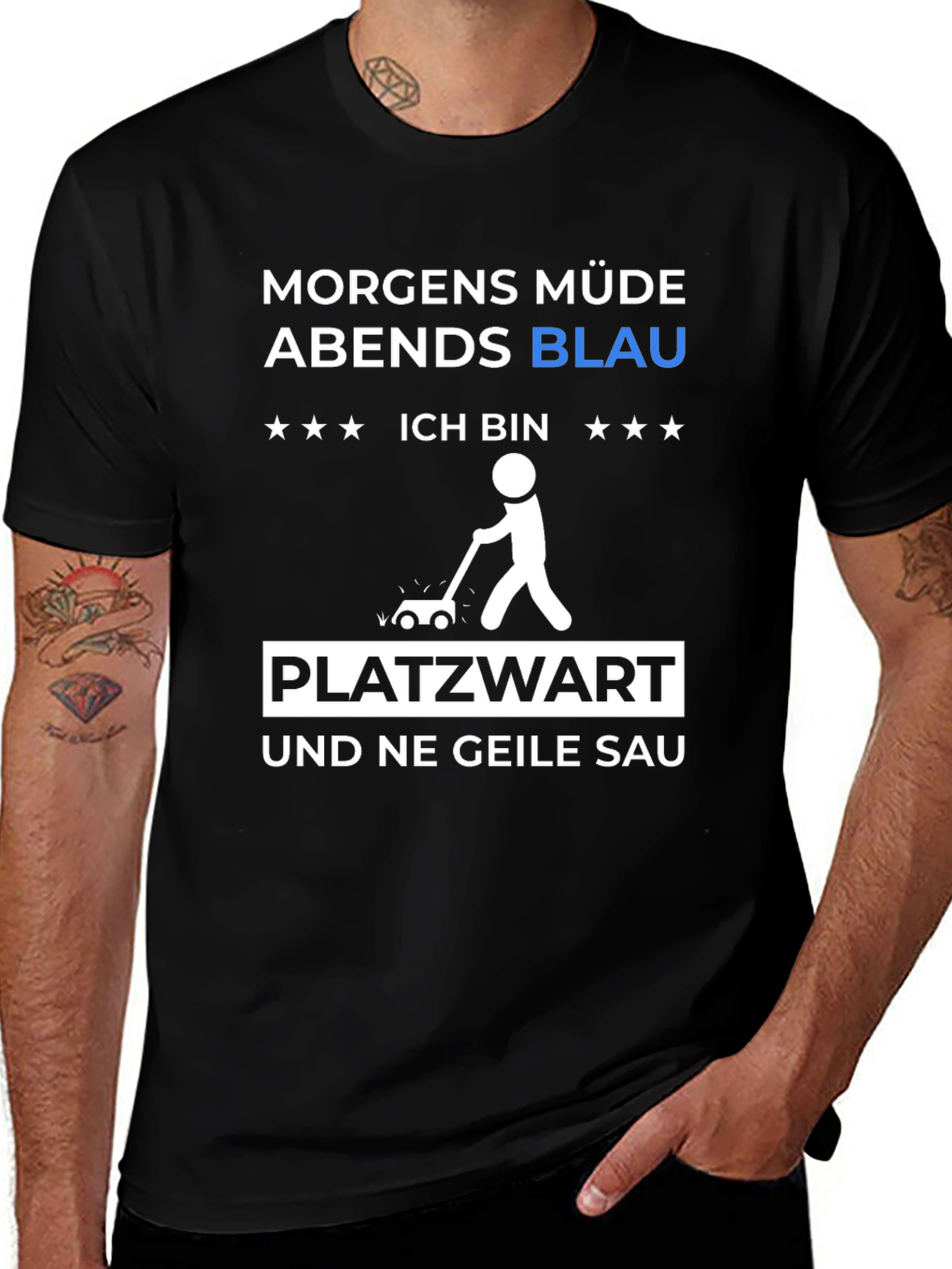 Morgens Müde Abends Blau T-Shirt