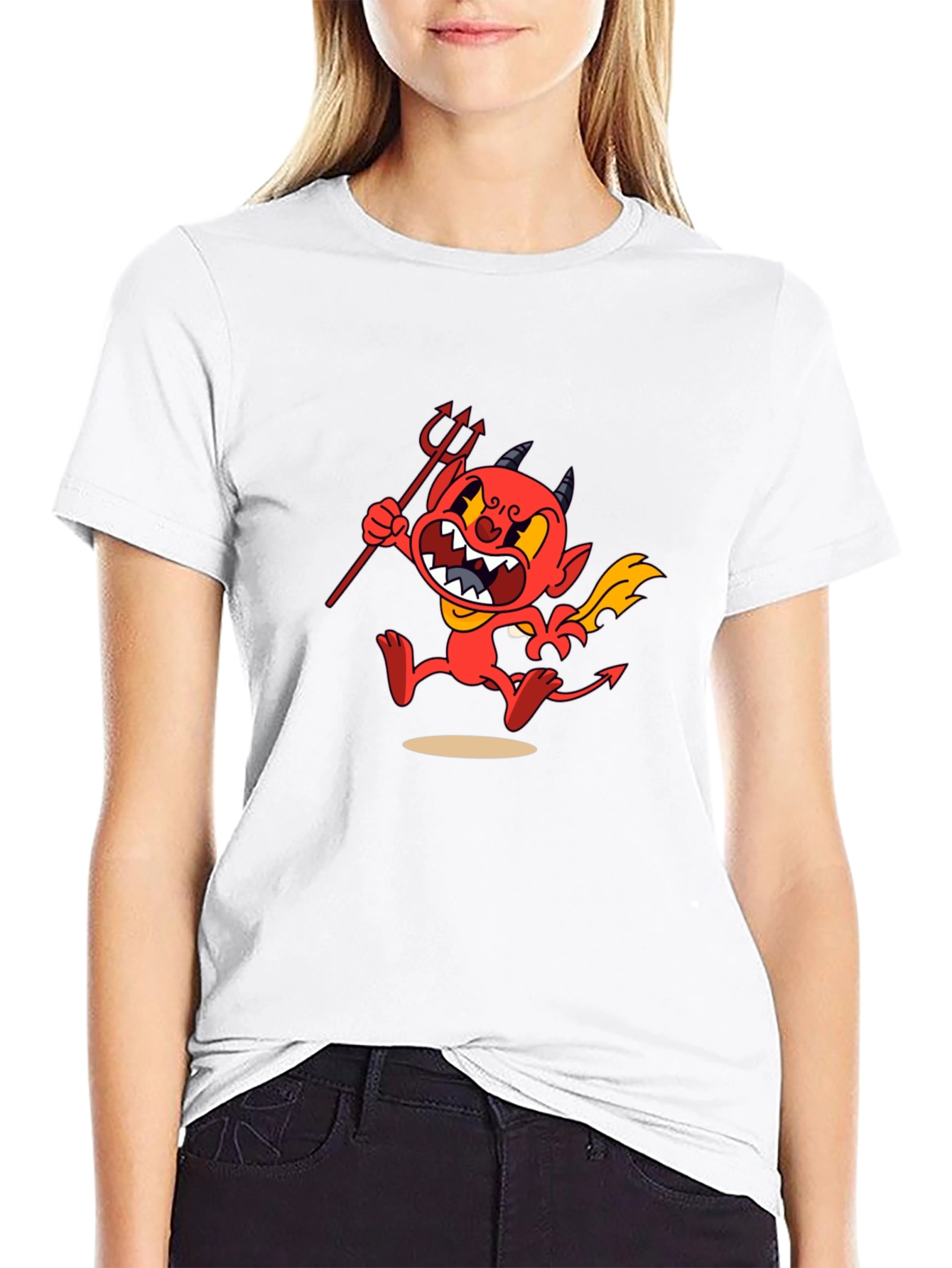 Cuphead Devil Graphic Print Black T-Shirt