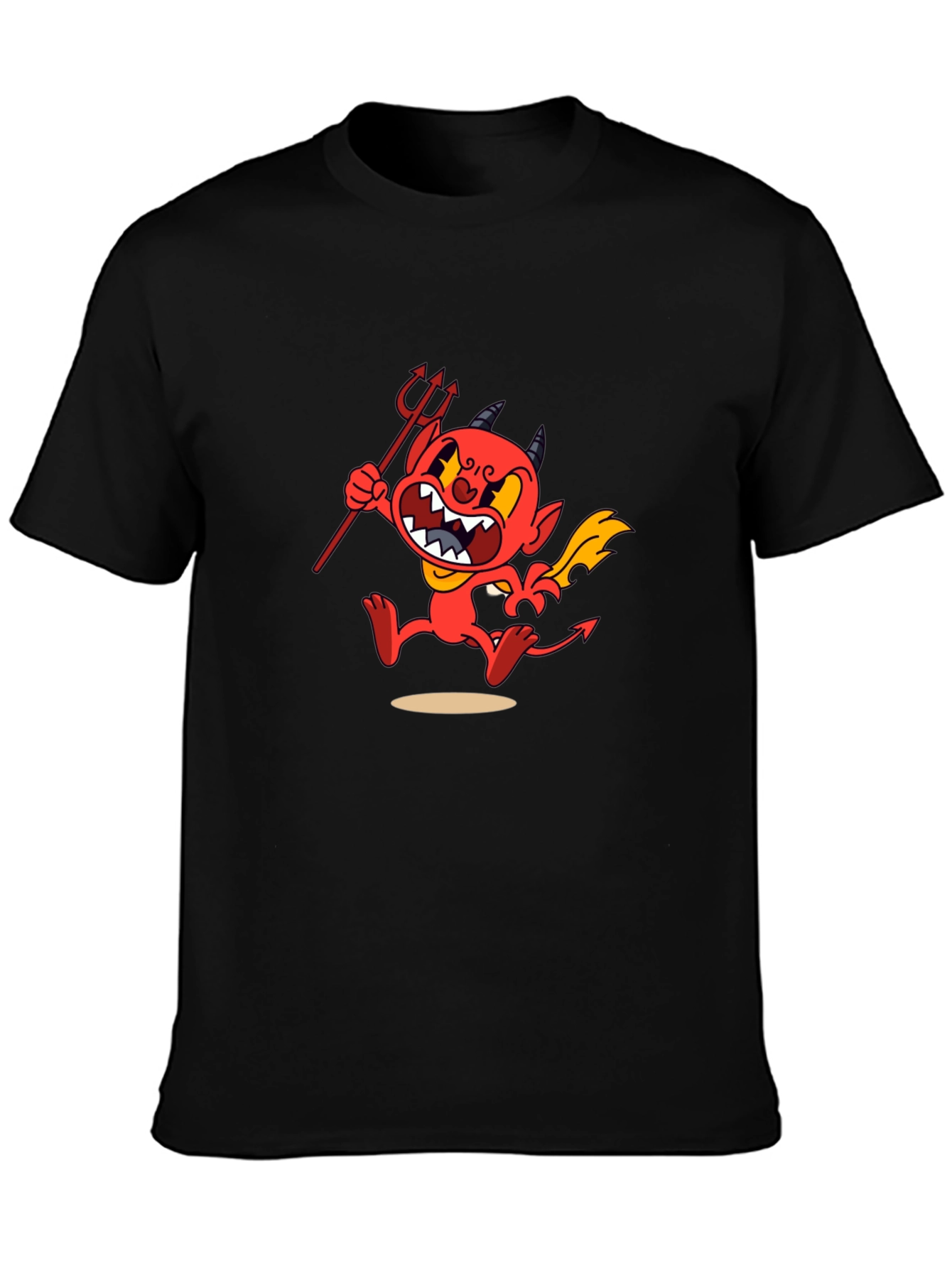 Cuphead Devil Graphic Print Black T-Shirt