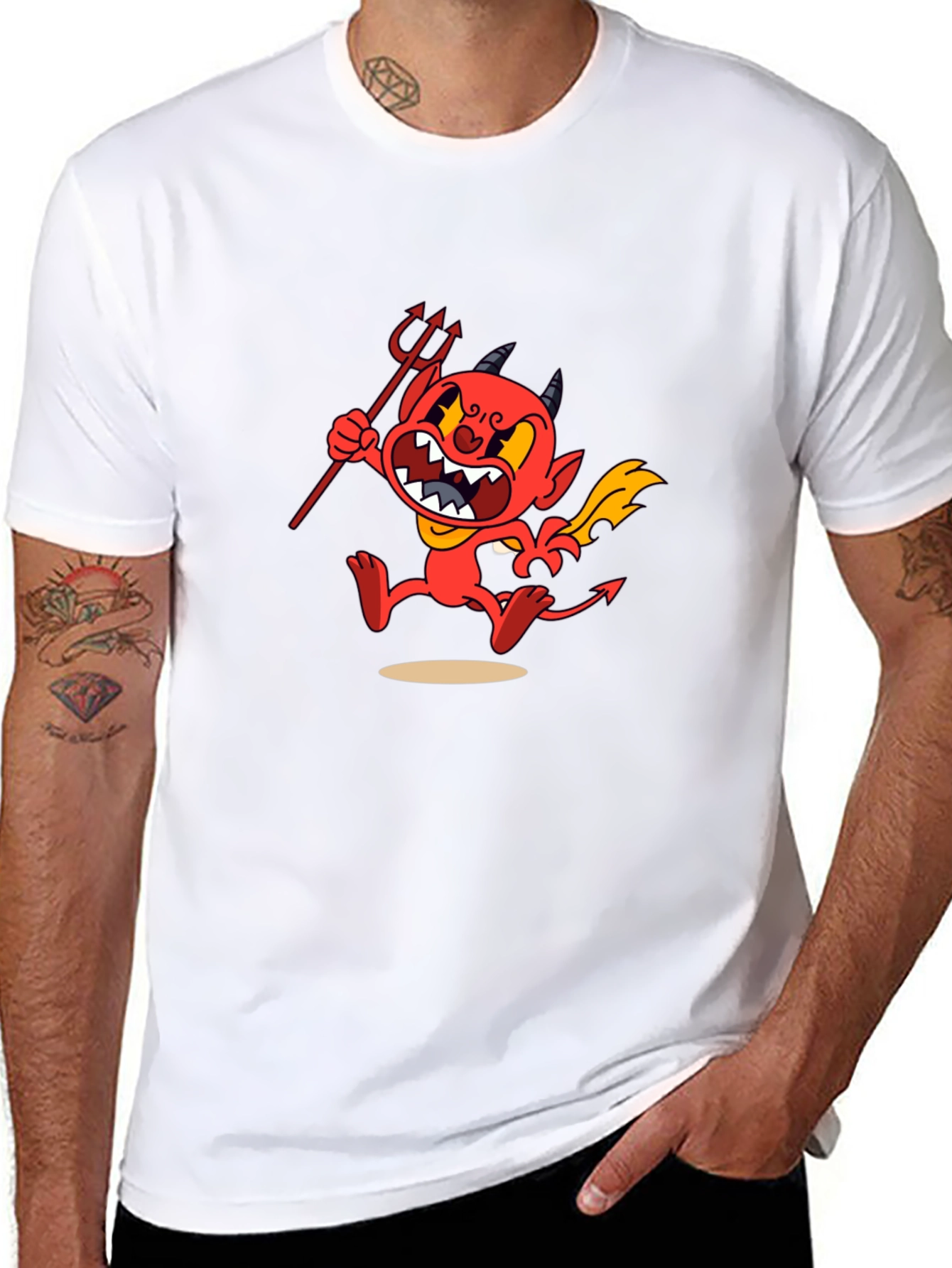 Cuphead Devil Graphic Print Black T-Shirt