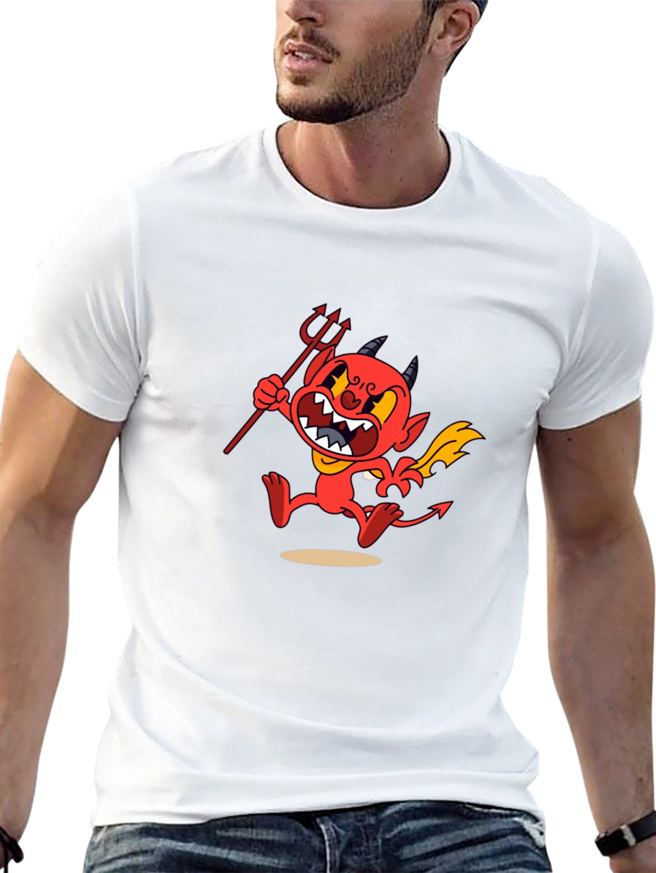 Cuphead Devil Graphic Print Black T-Shirt