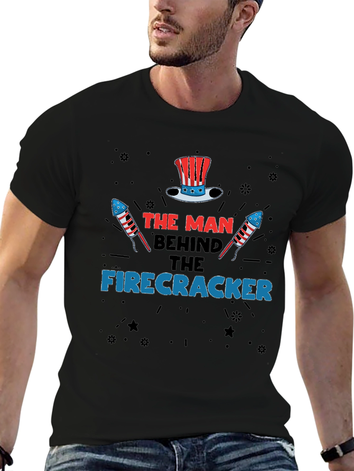 The Man Behind The Firecracker T-Shirt