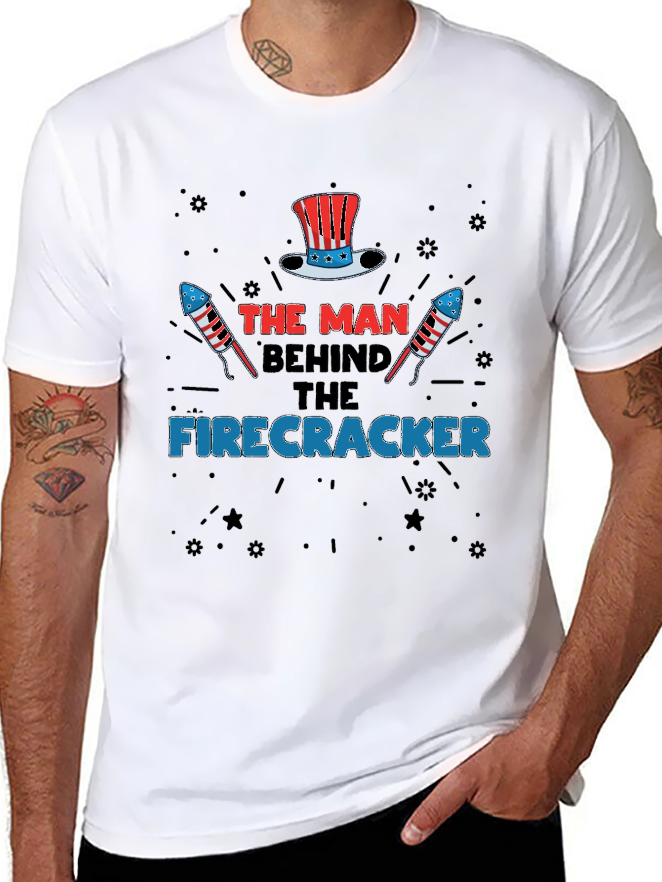 The Man Behind The Firecracker T-Shirt