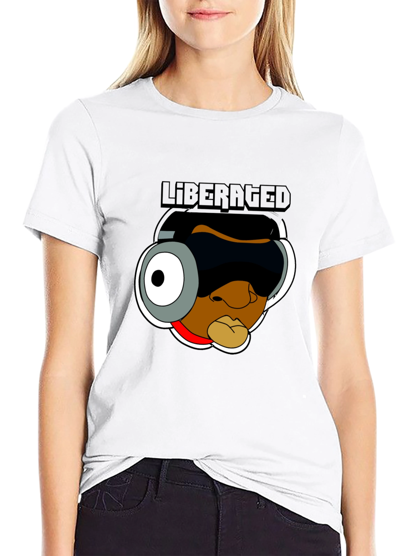 Liberated Cartoon Graphic T-Shirt