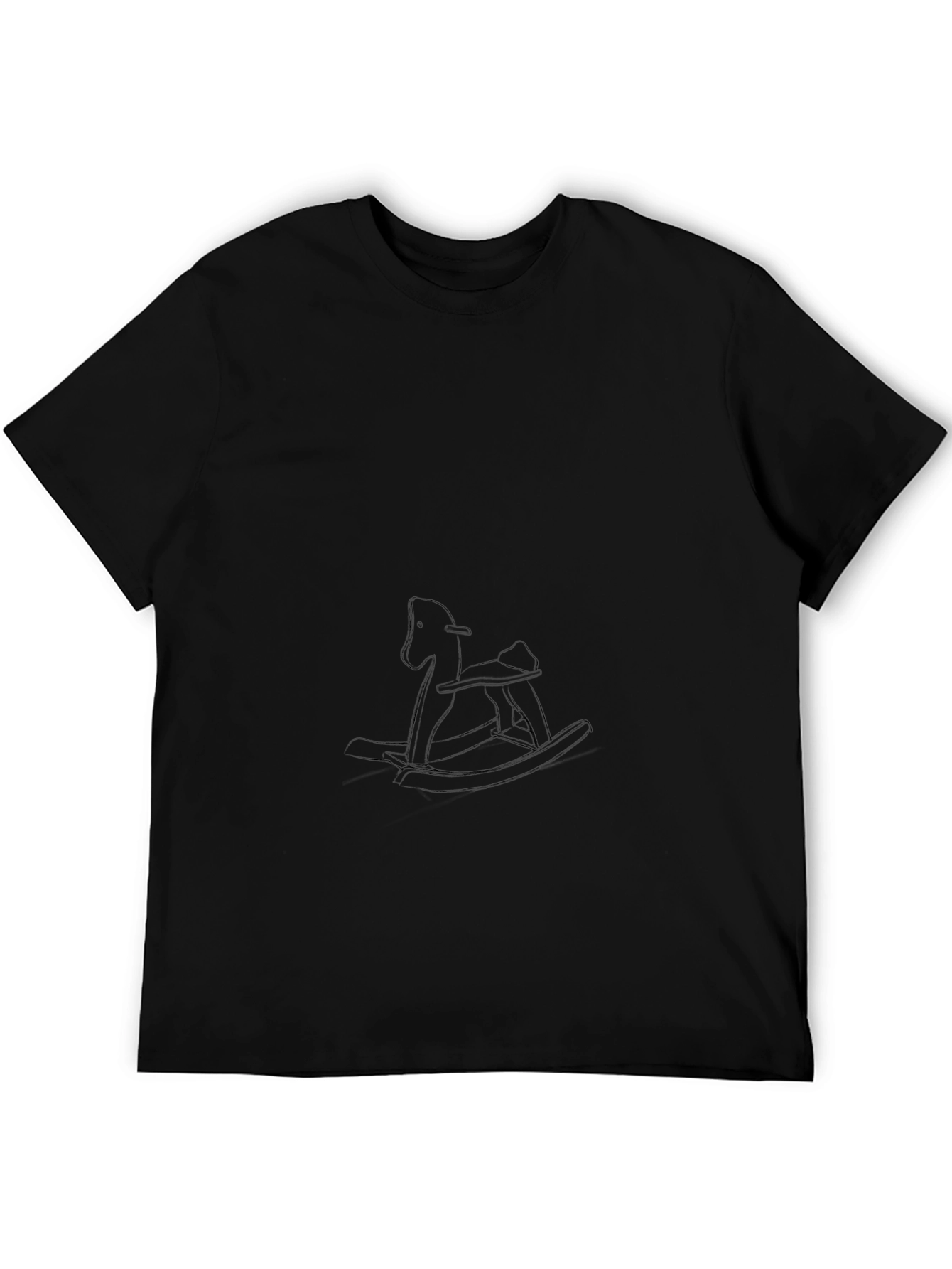Black T-Shirt with Rocking Horse Design