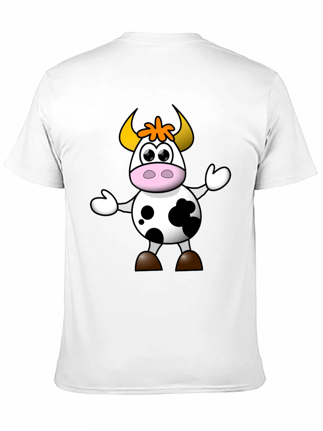 Cartoon Cow Graphic Tee - Black Unisex T-Shirt
