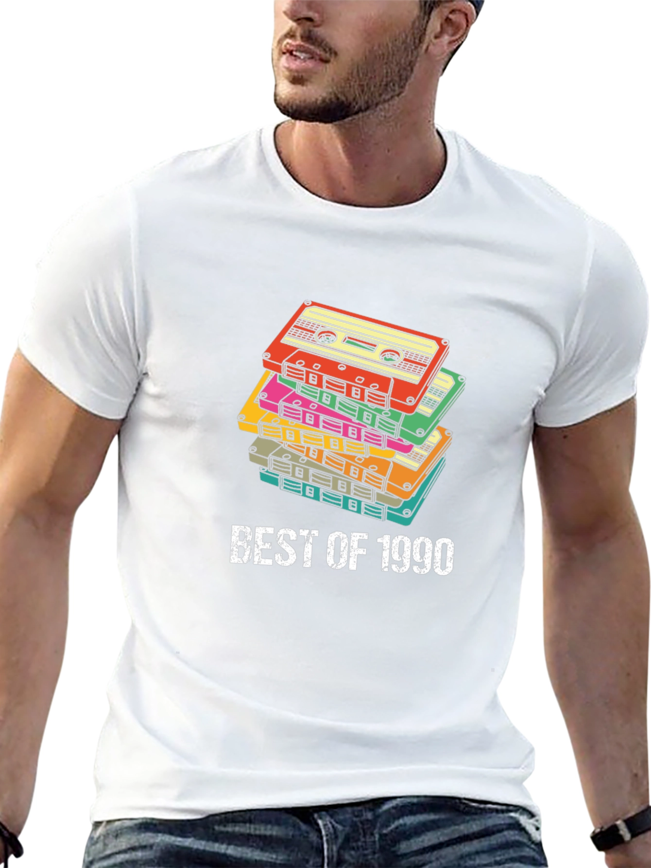 Best of 1990 Cassette Tape Stack Graphic T-Shirt