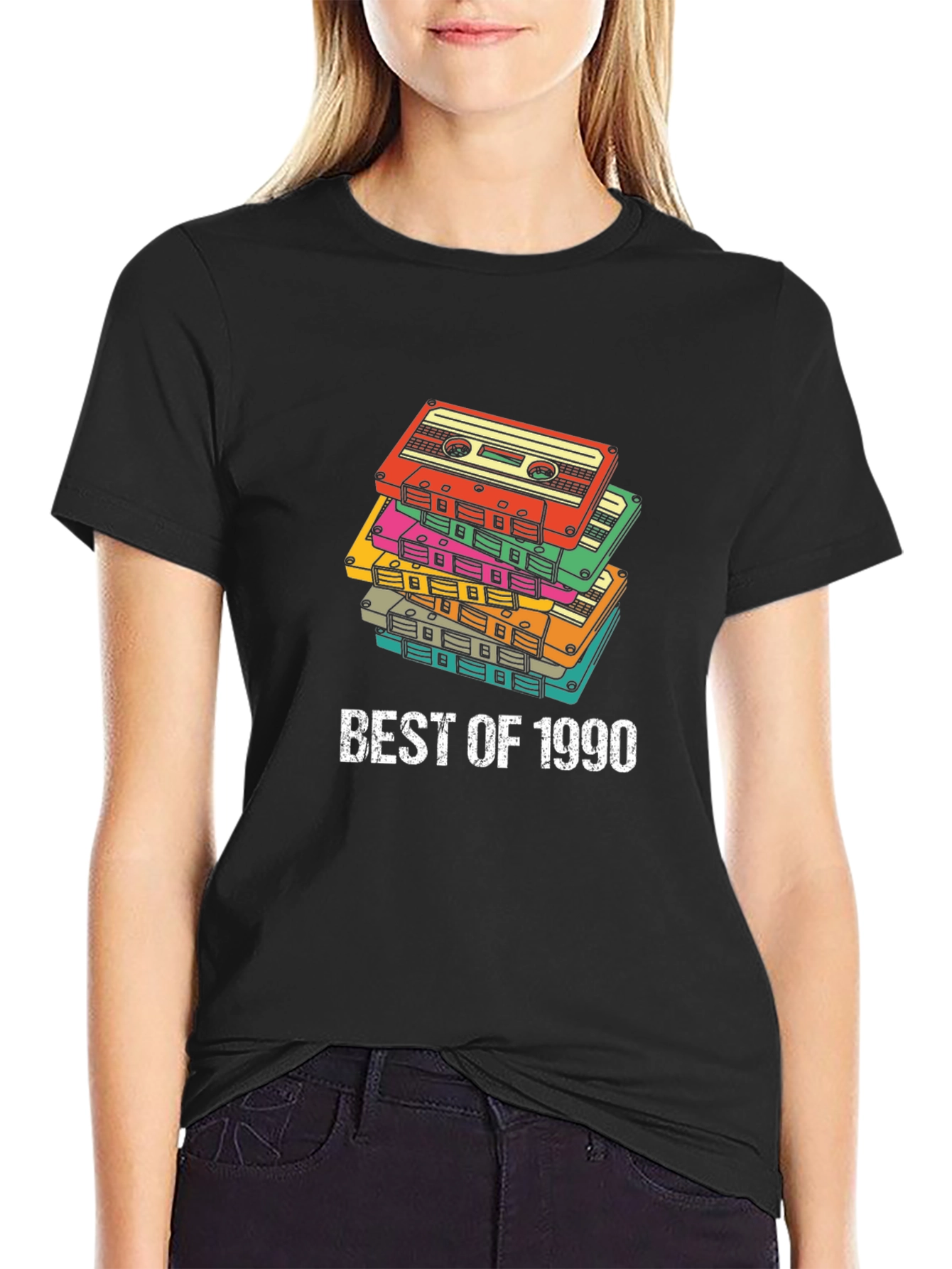 Best of 1990 Cassette Tape Stack Graphic T-Shirt