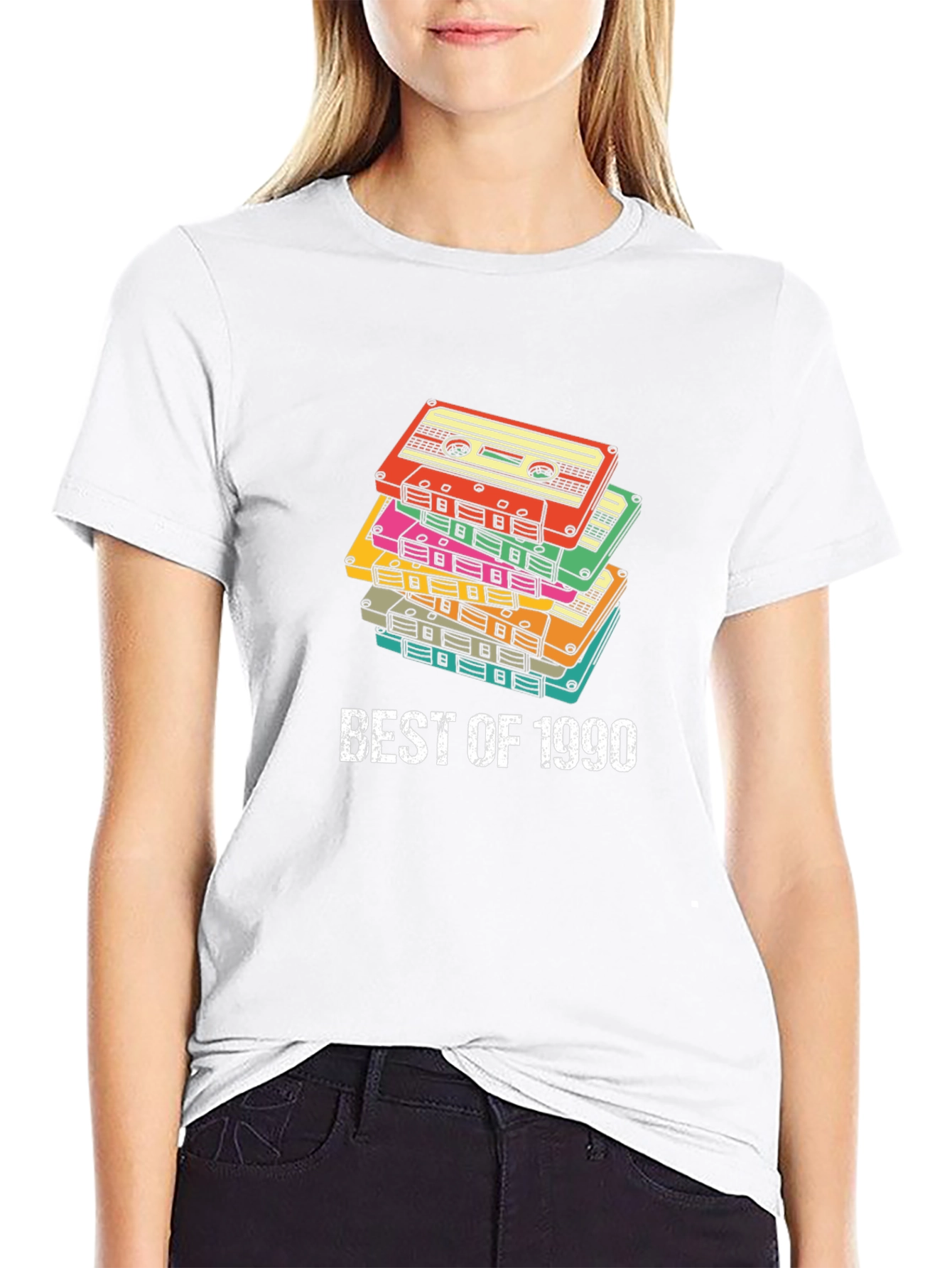 Best of 1990 Cassette Tape Stack Graphic T-Shirt