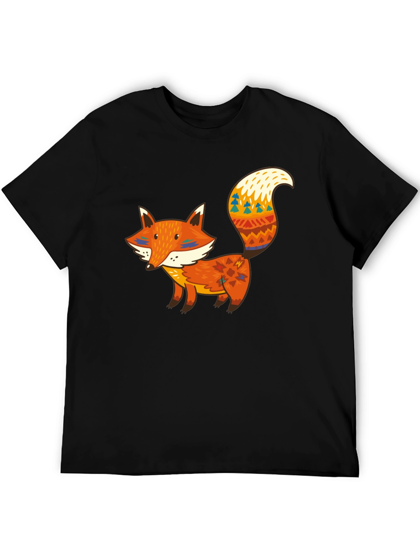 Fox Graphic Black T-Shirt - Unique Animal Tee