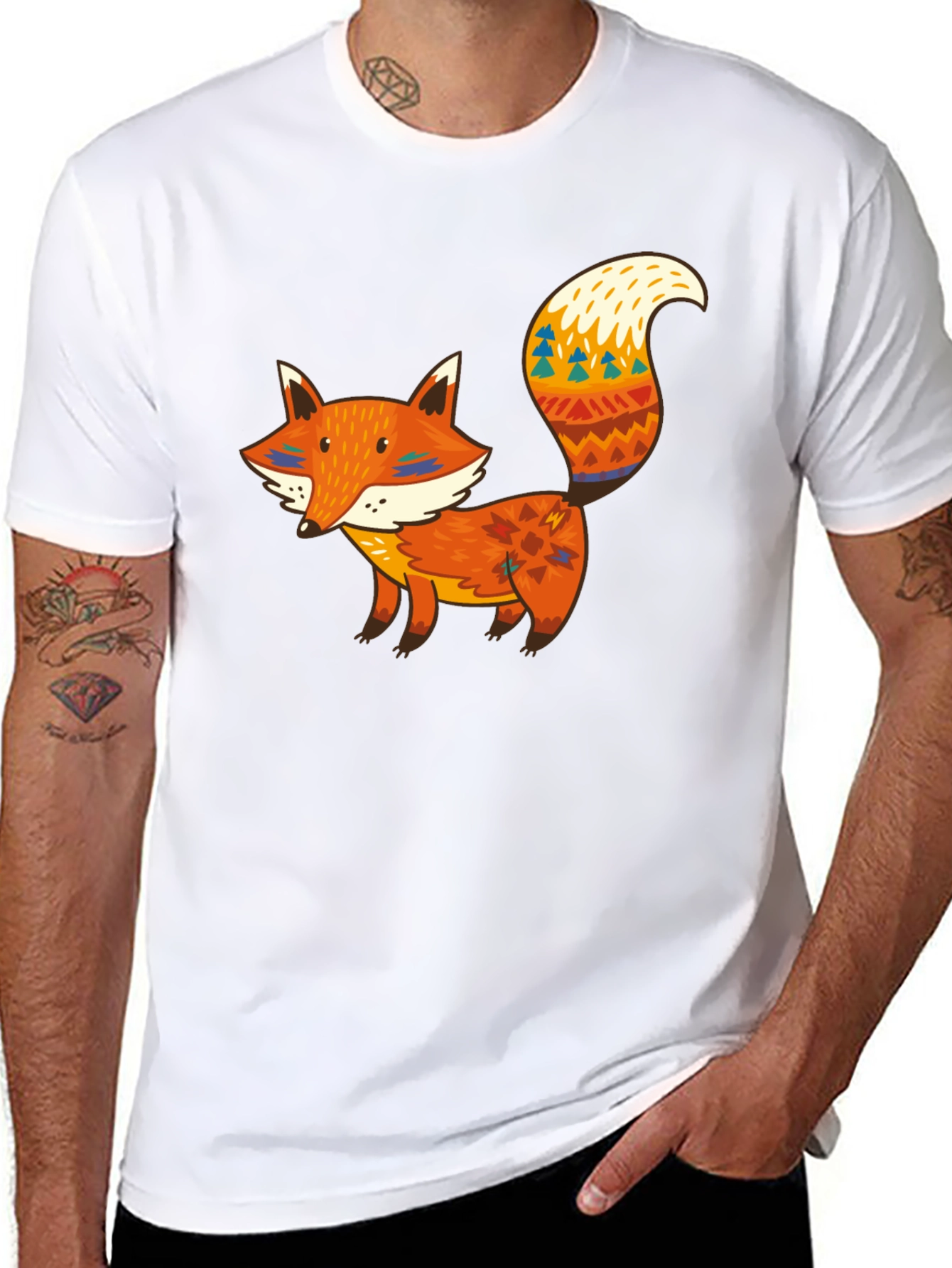 Fox Graphic Black T-Shirt - Unique Animal Tee