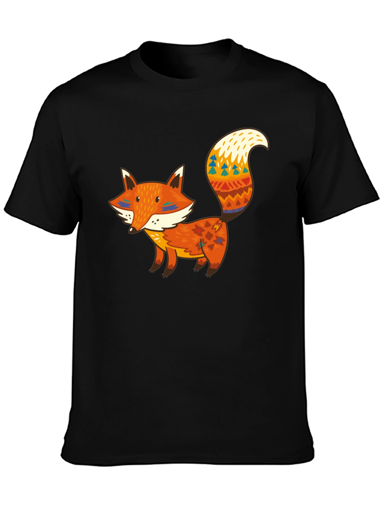 Fox Graphic Black T-Shirt - Unique Animal Tee