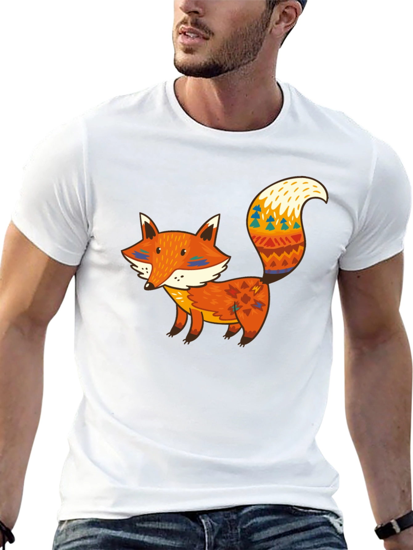 Fox Graphic Black T-Shirt - Unique Animal Tee