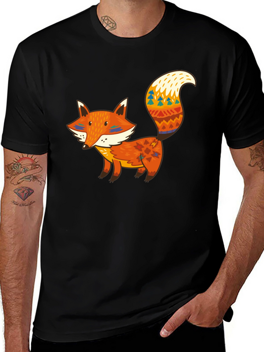 Fox Graphic Black T-Shirt - Unique Animal Tee