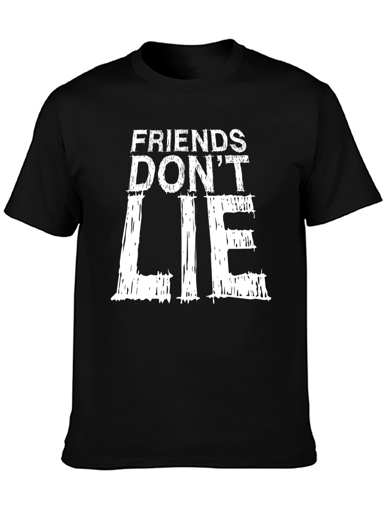 Friends Dont Lie Black Graphic T-Shirt