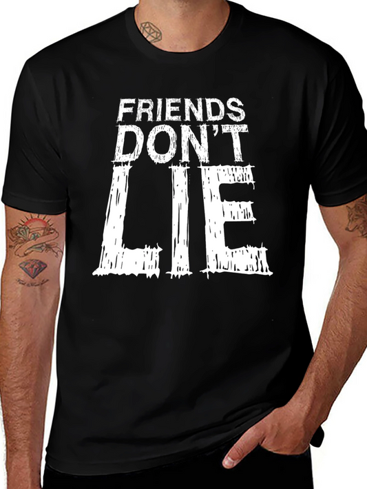 Friends Dont Lie Black Graphic T-Shirt