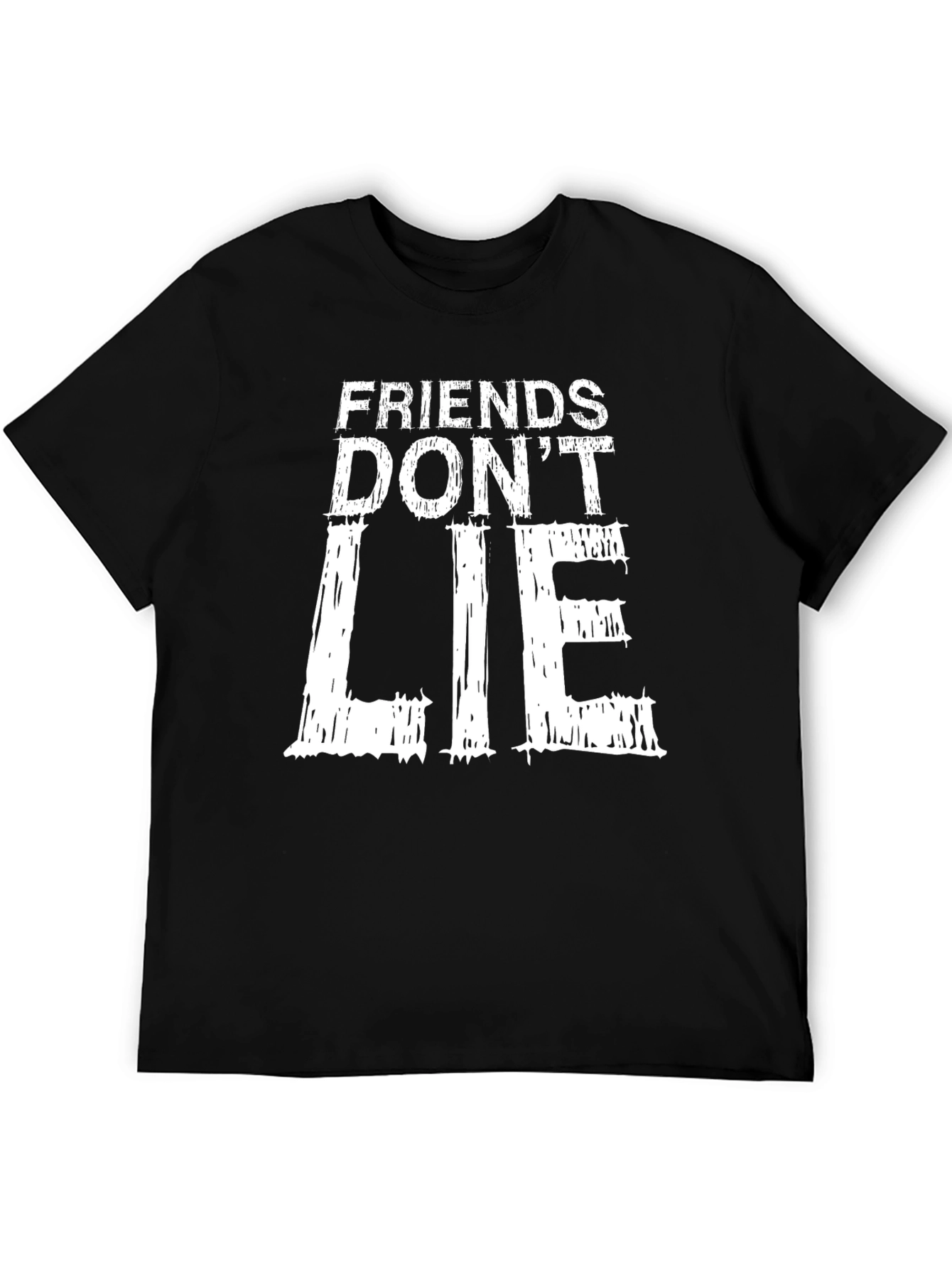Friends Dont Lie Black Graphic T-Shirt
