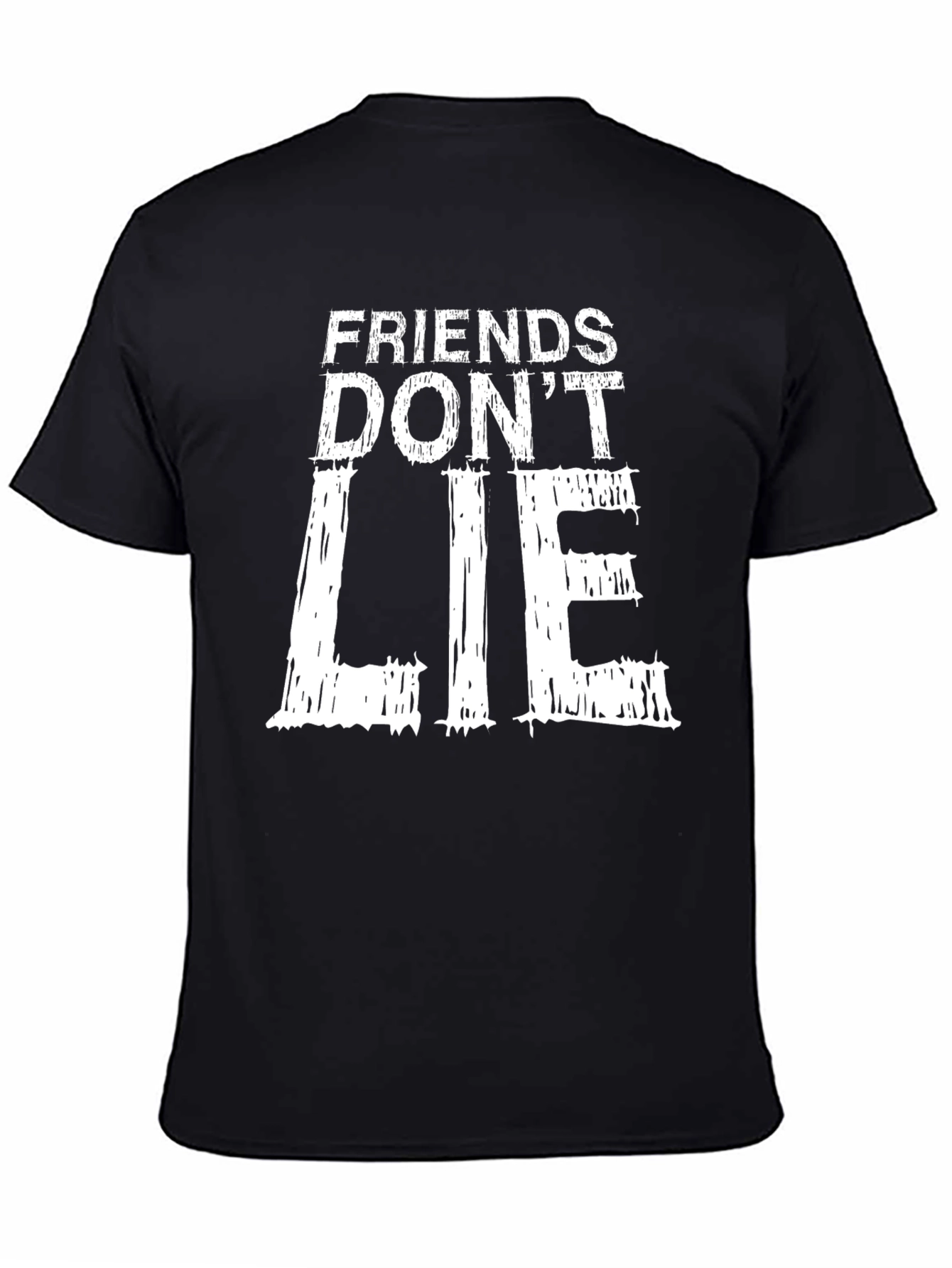 Friends Dont Lie Black Graphic T-Shirt