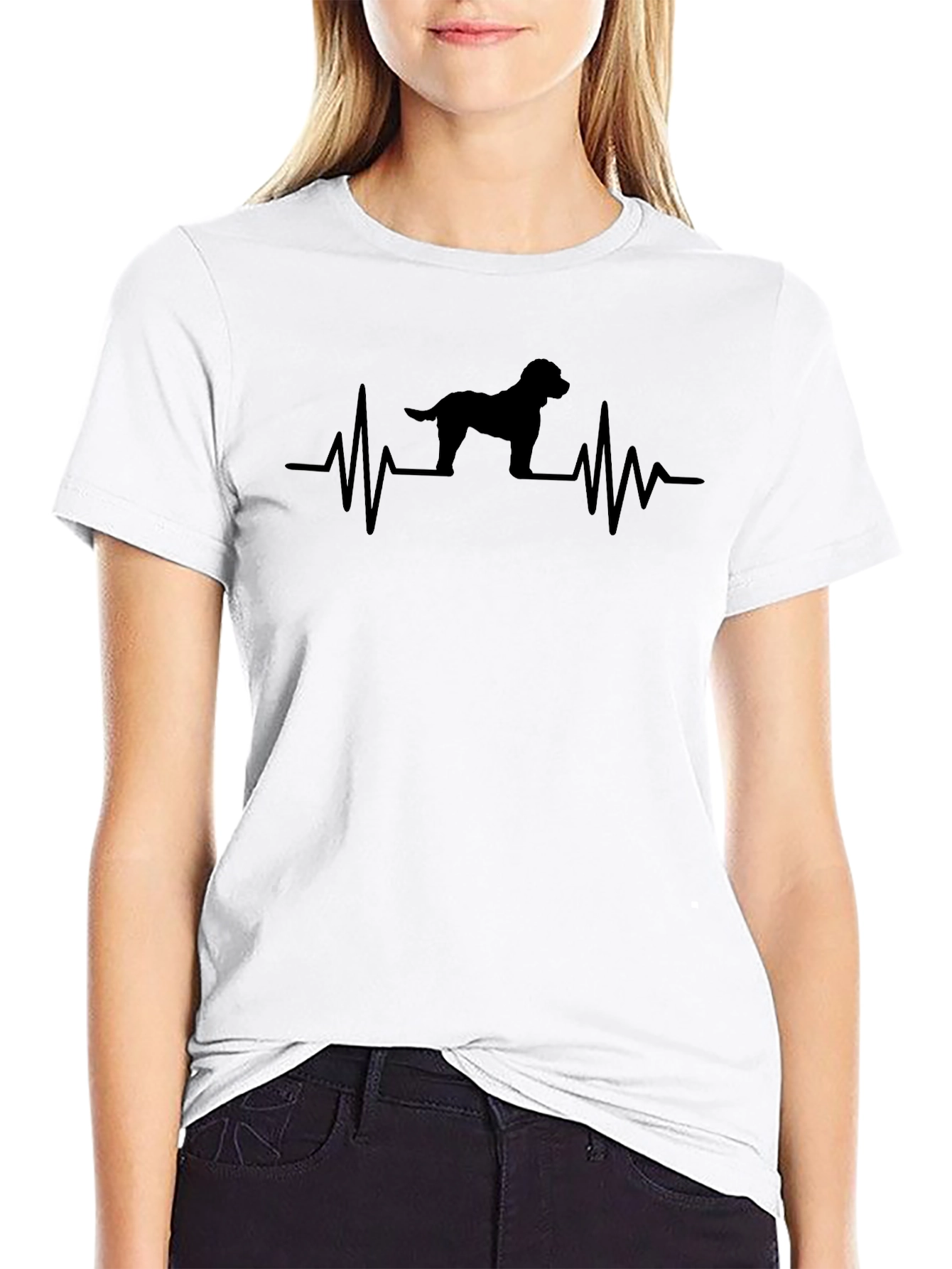 Dog Heartbeat T-Shirt - Mens Black Graphic Tee